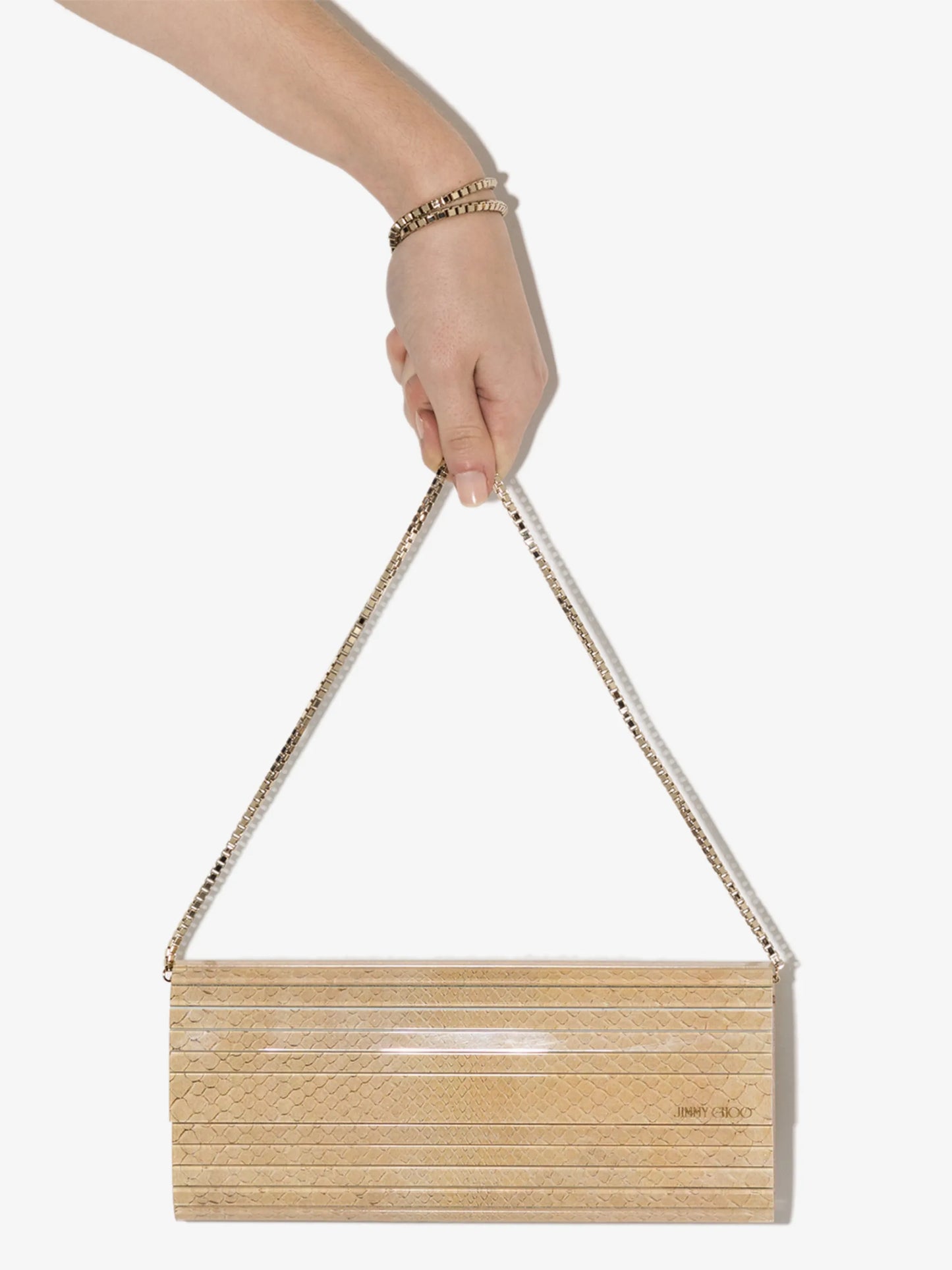 Sweetie lizard-effect clutch bag