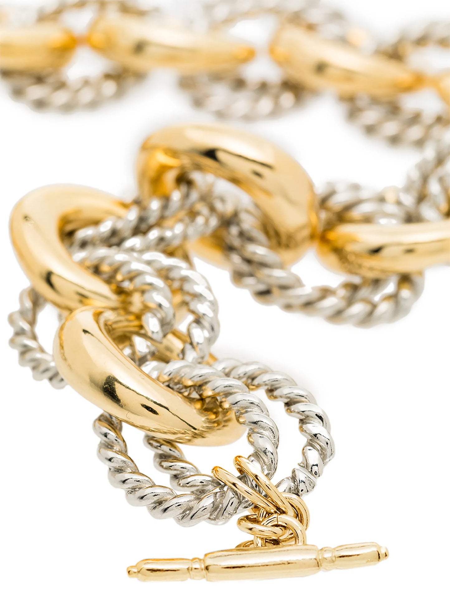 two-tone rope-link necklace