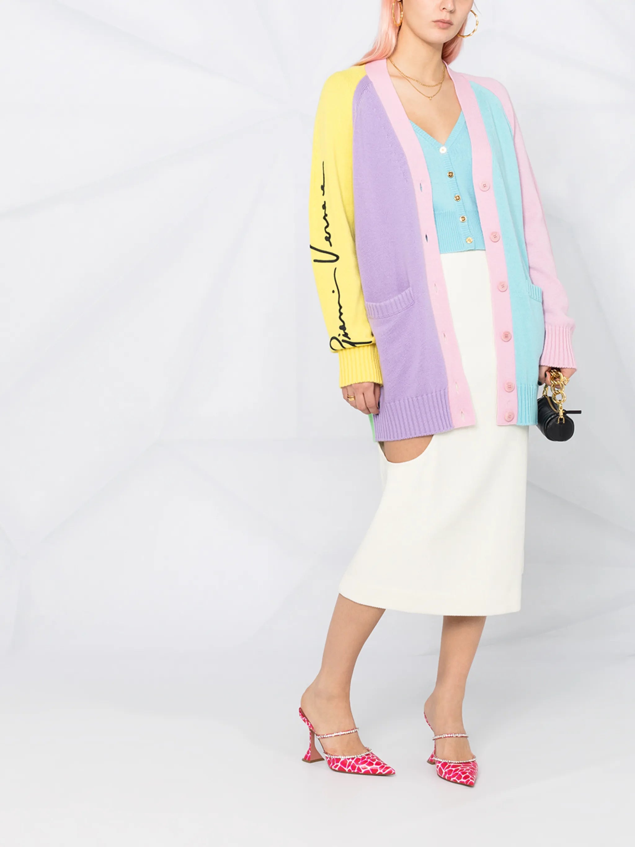 multi-panel design cardigan