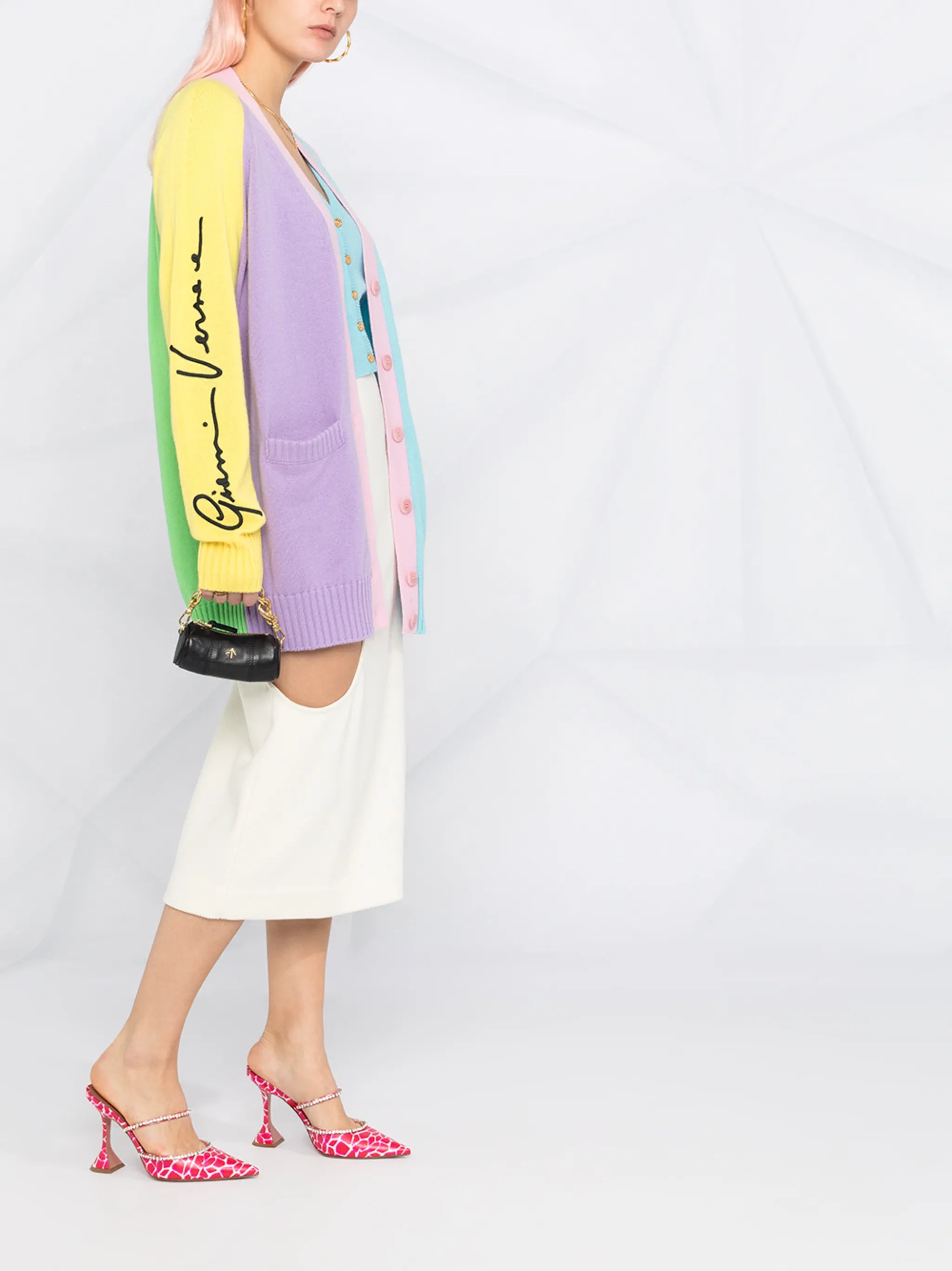 multi-panel design cardigan