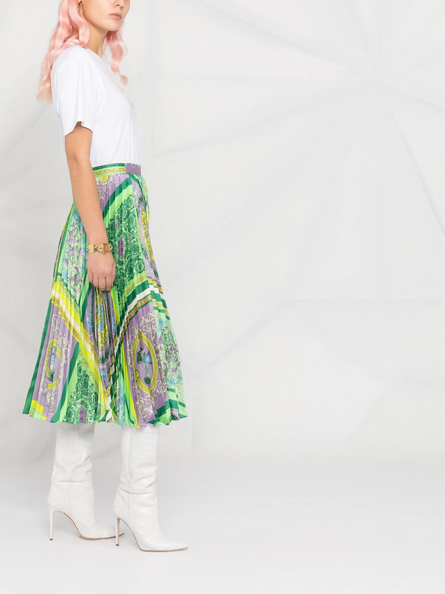 Barocco Mosaic print midi skirt