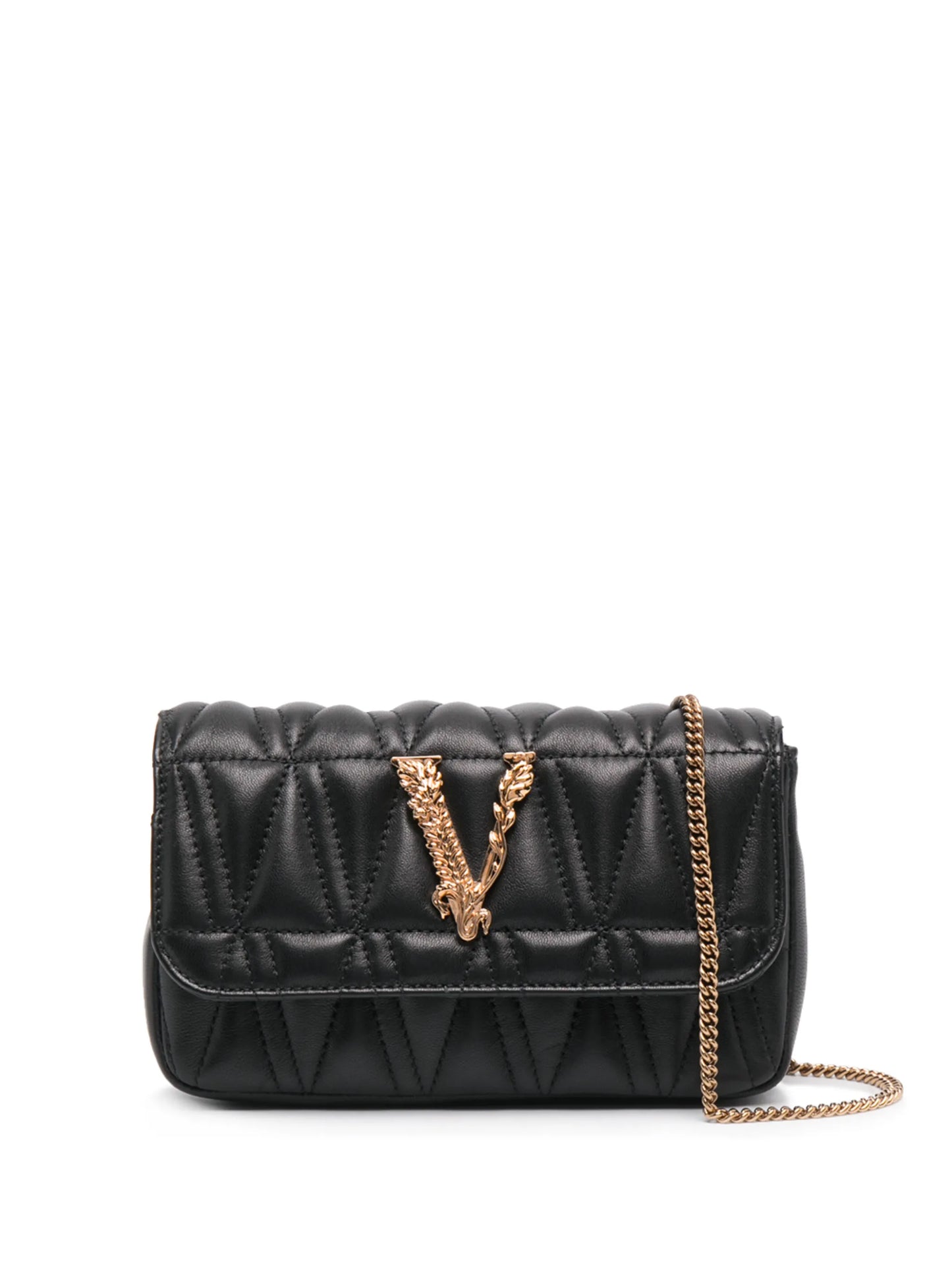 quilted logo crossbody bag
