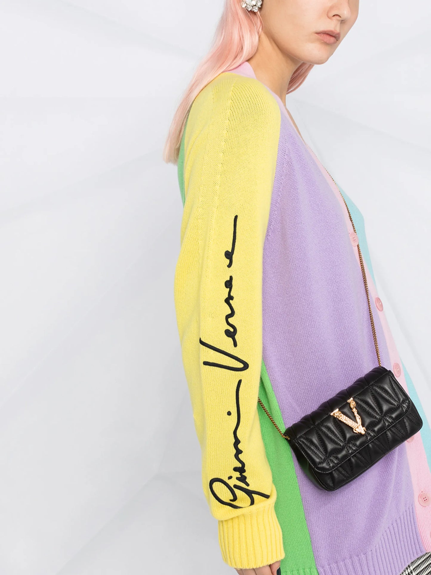 quilted logo crossbody bag