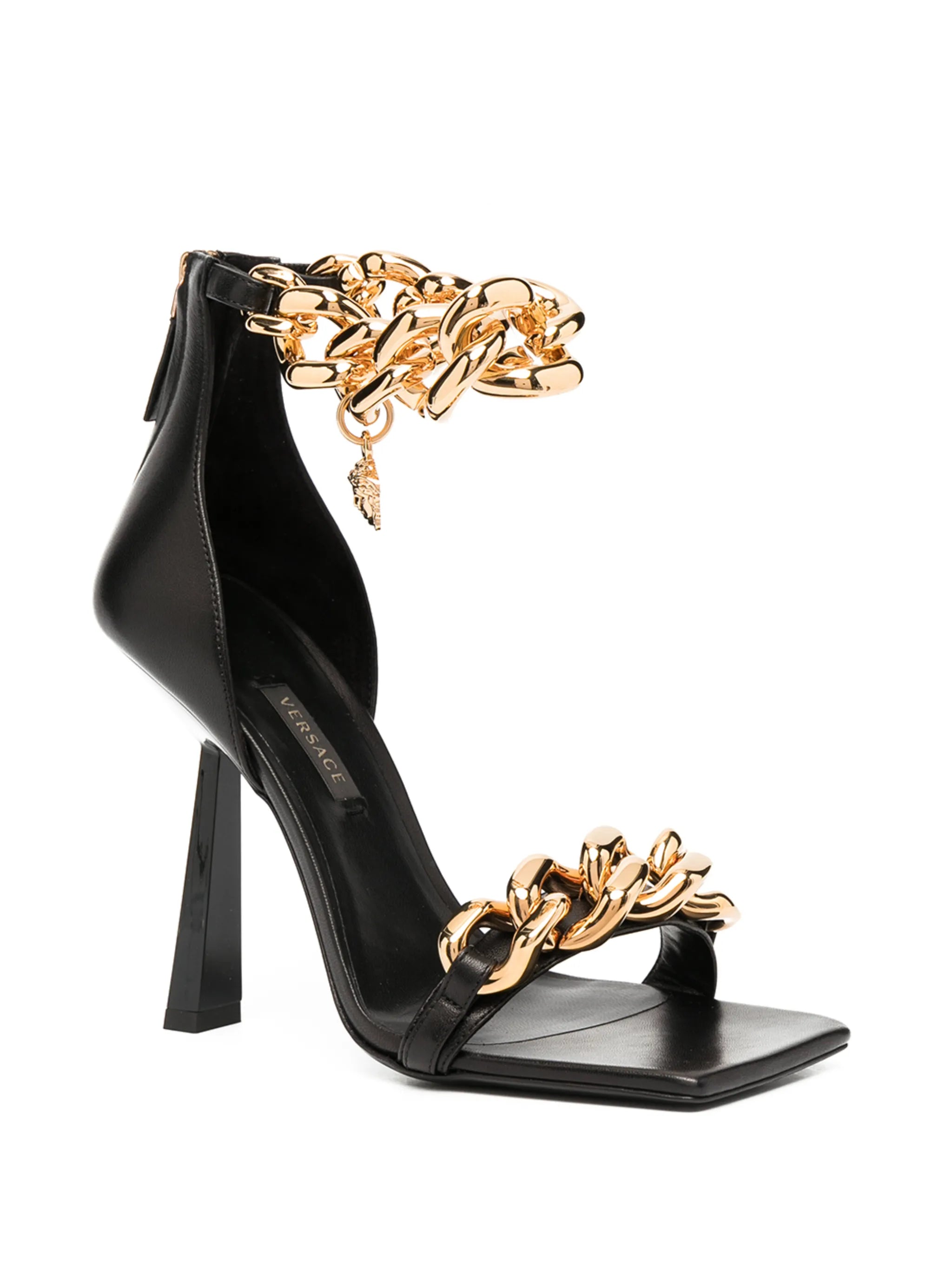 chain-embellished Medusa sandals