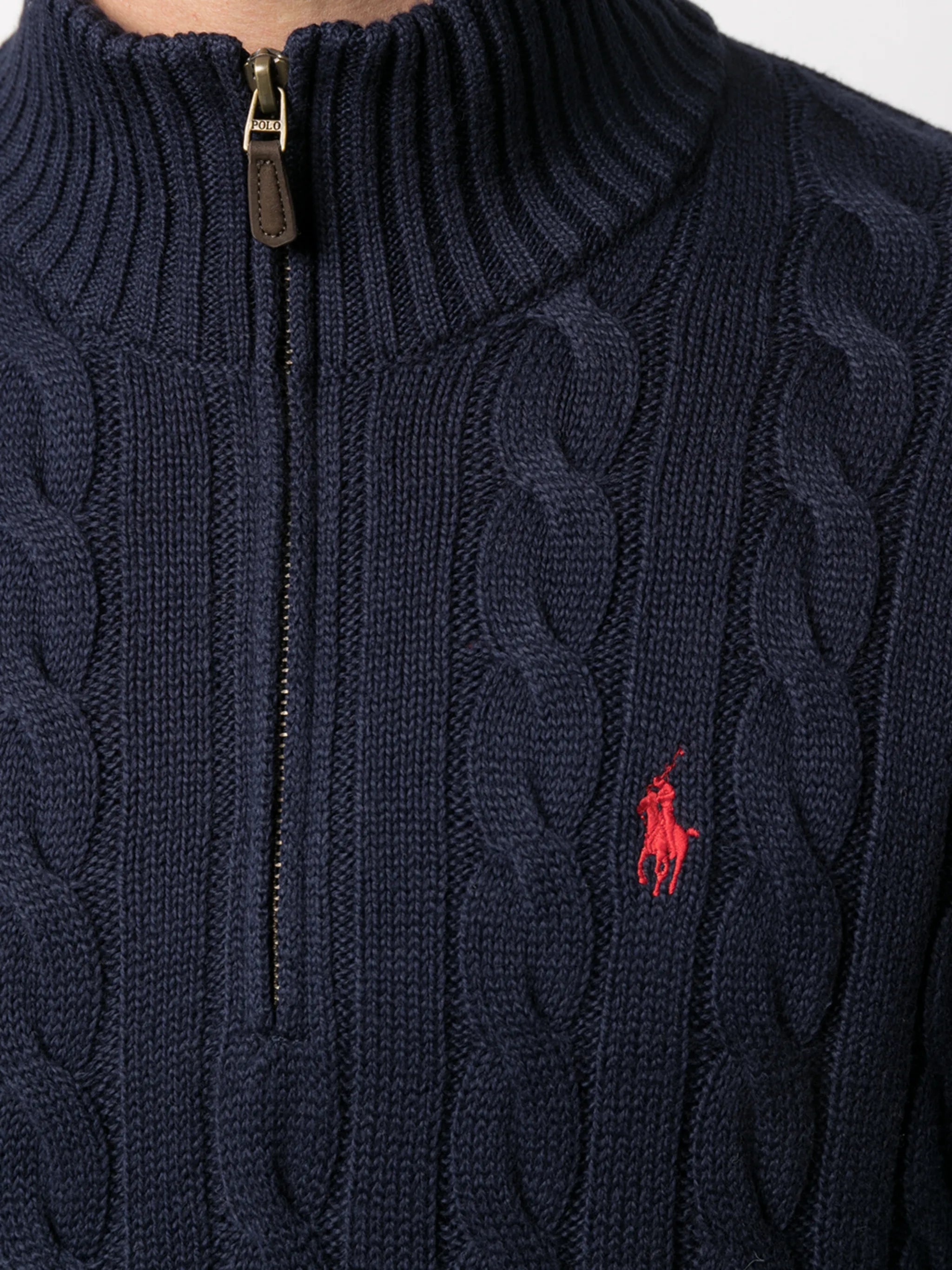 cable knit half-zip jumper