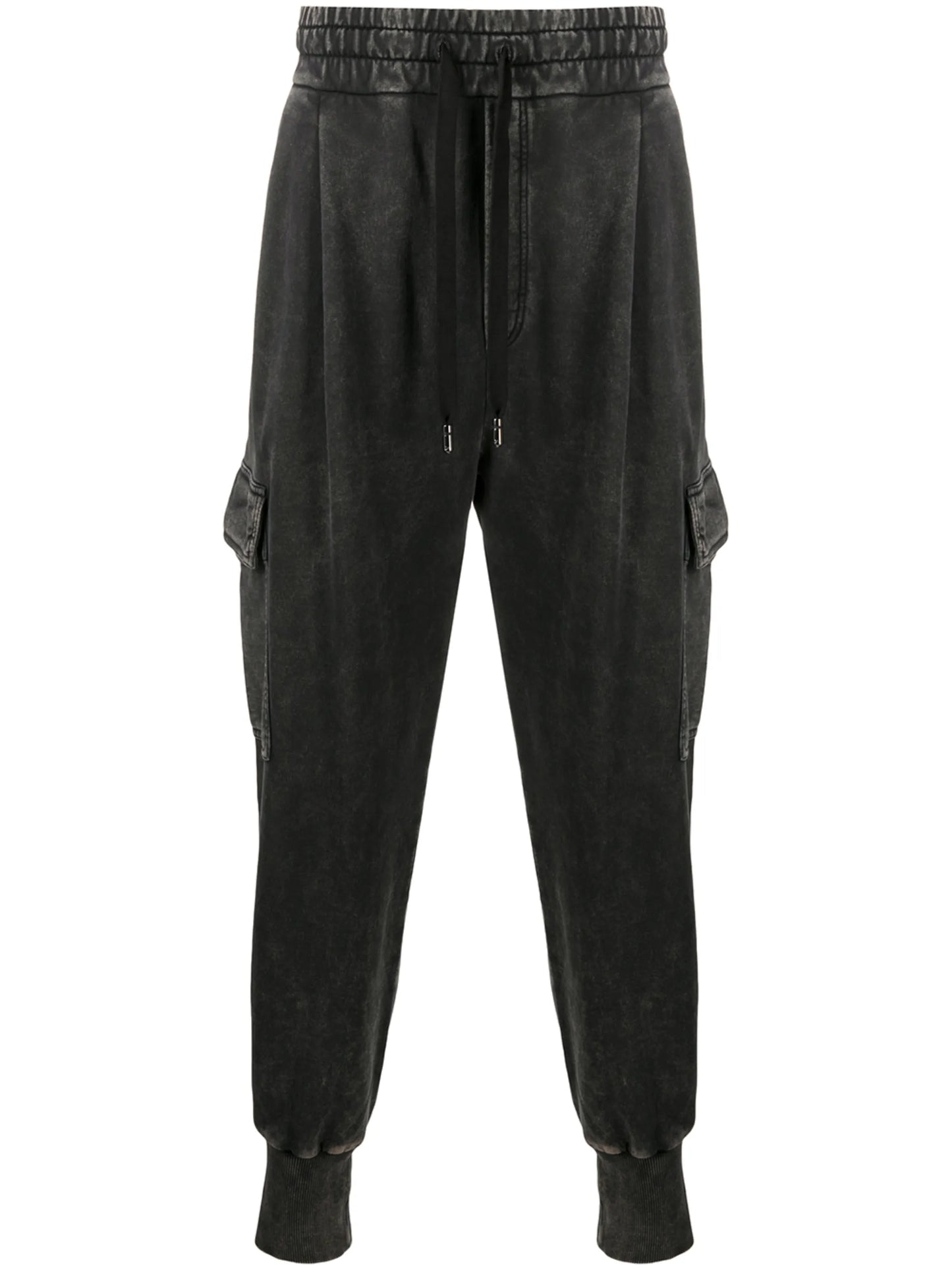 acid-wash cargo track pants