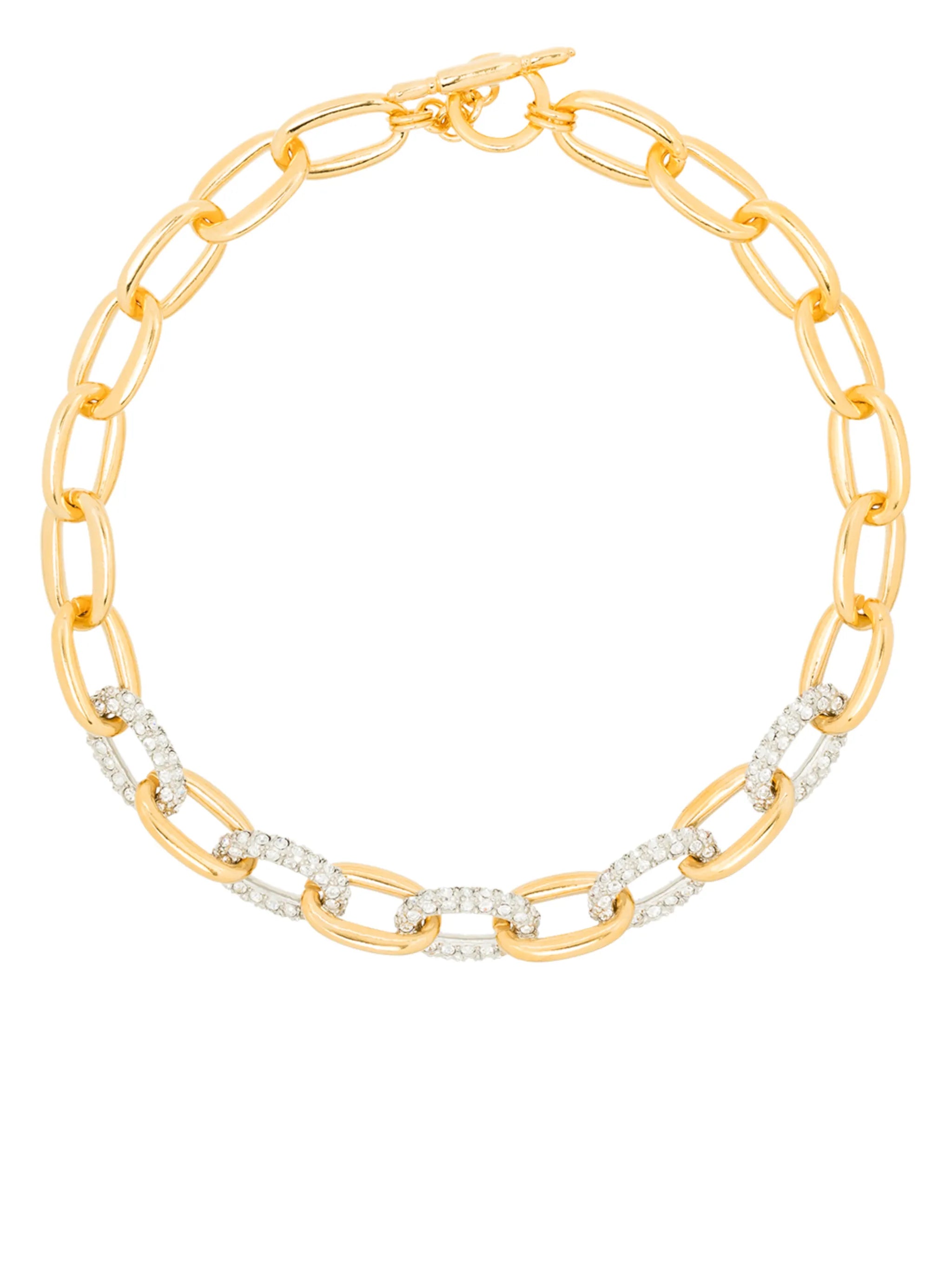 crystal-embellished chain-link necklace