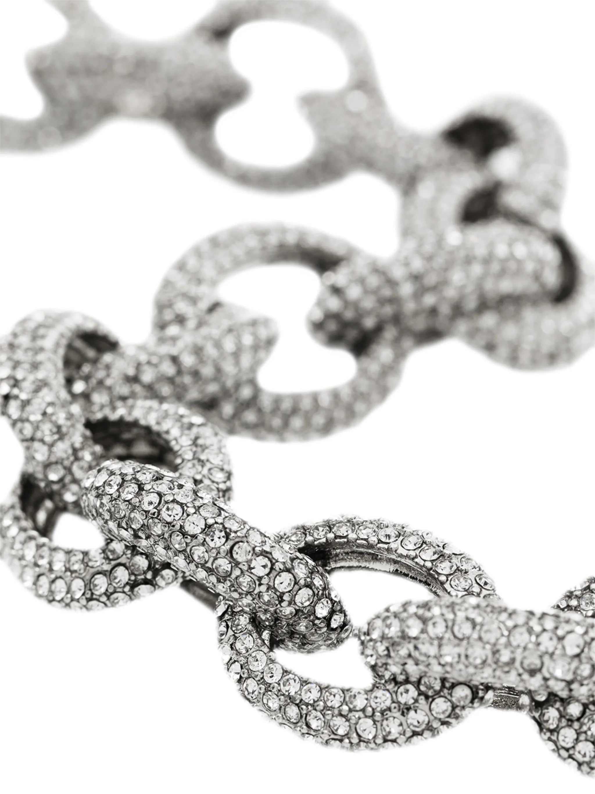 crystal-embellished oval-chain necklace