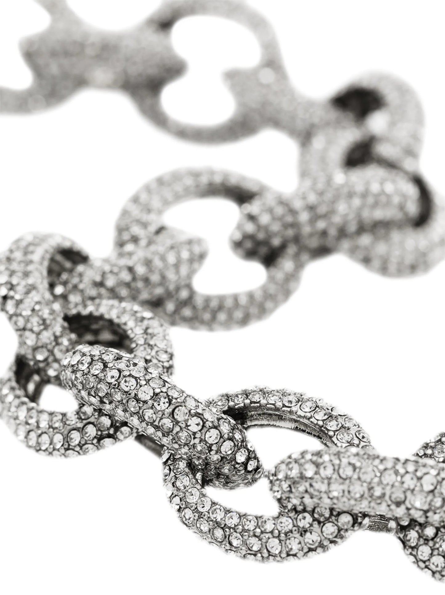 crystal-embellished oval-chain necklace