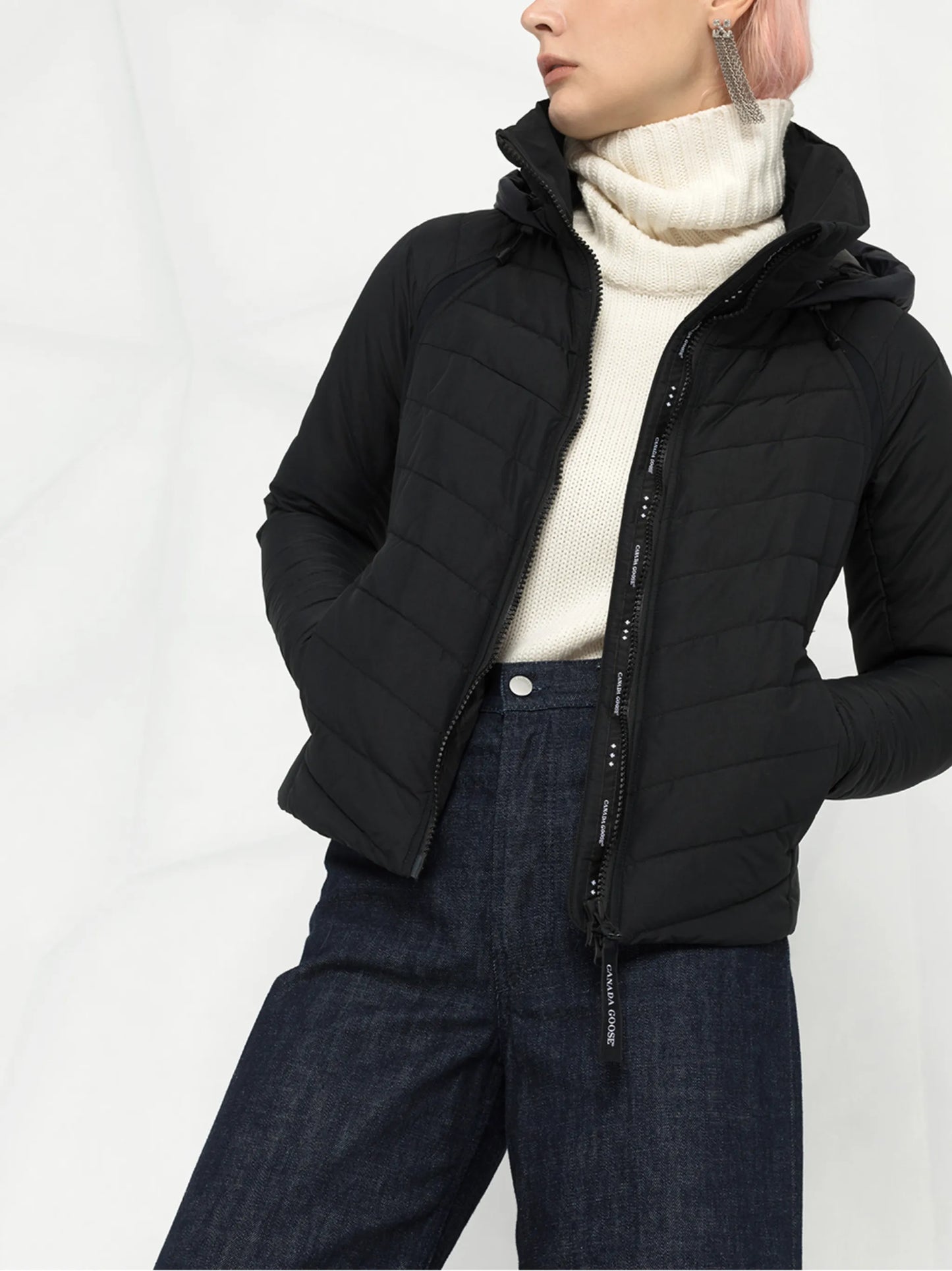 logo patch padded jacket