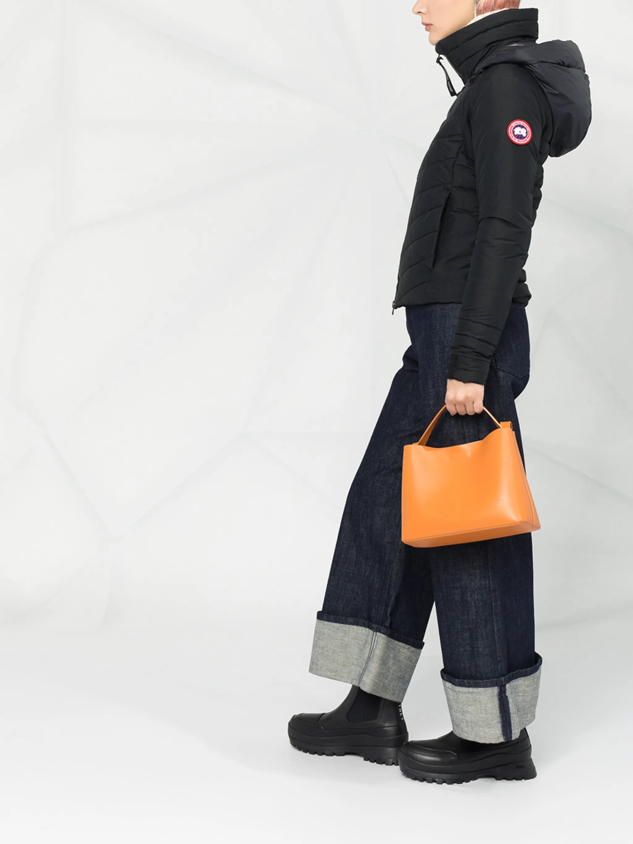 logo patch padded jacket