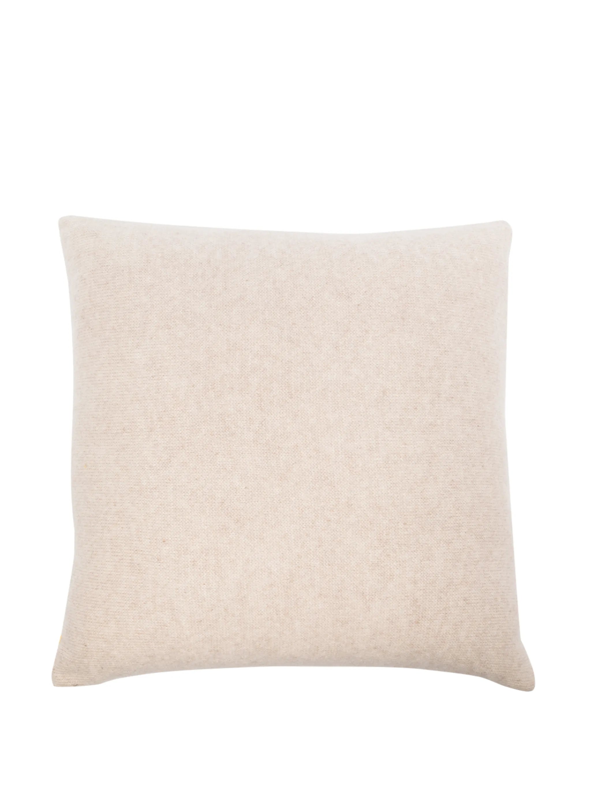 square print cashmere cushion