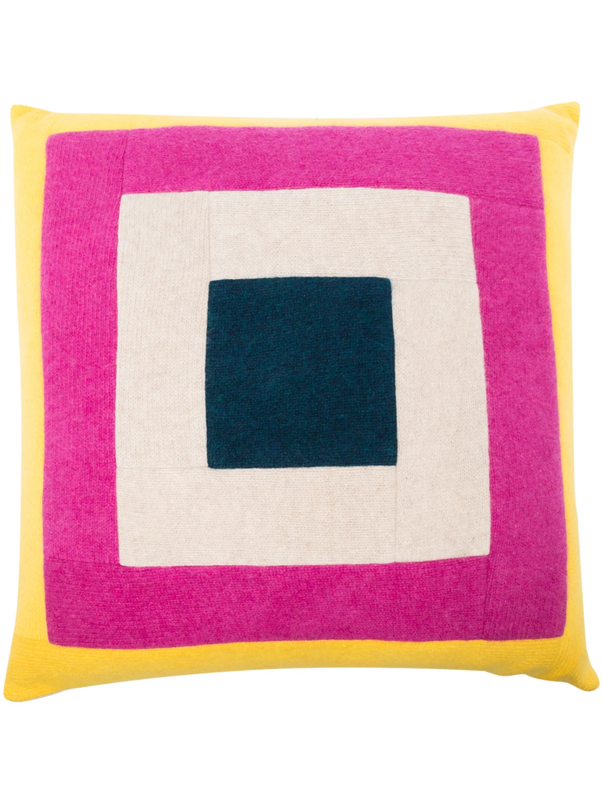 square print cashmere cushion