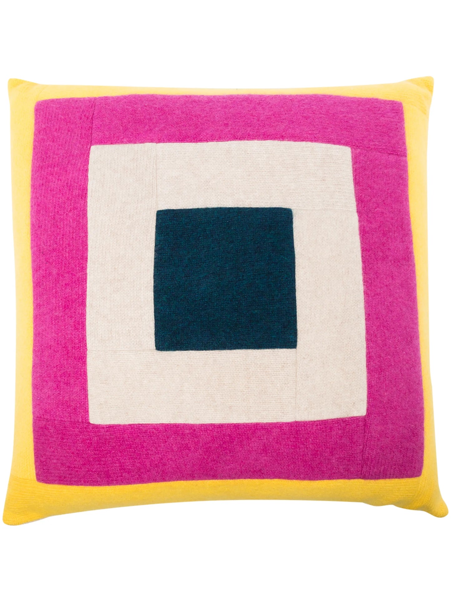 square print cashmere cushion