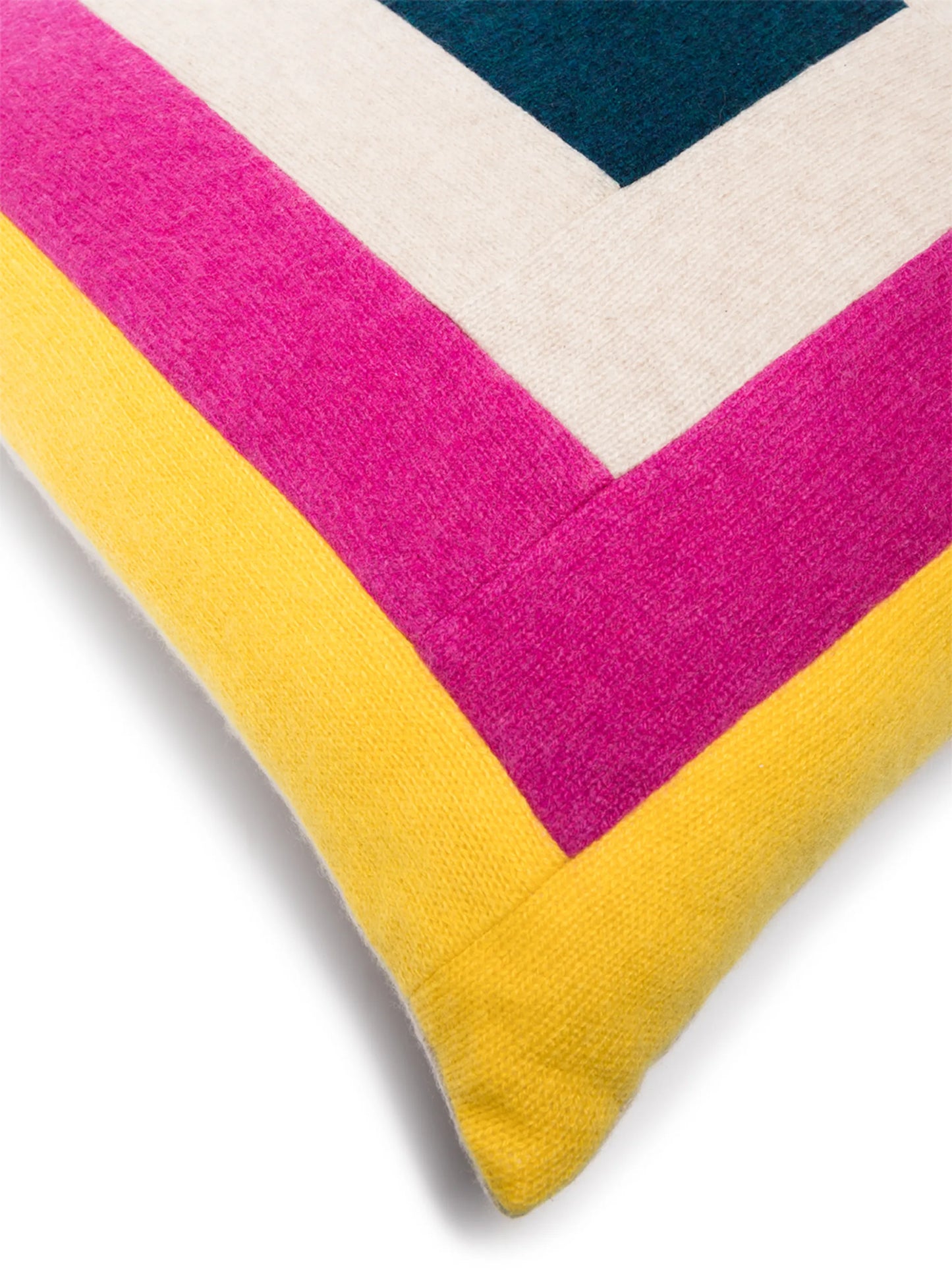square print cashmere cushion