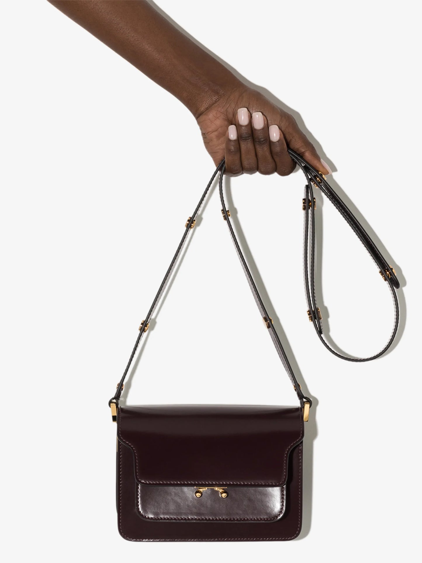 Trunk leather shoulder bag