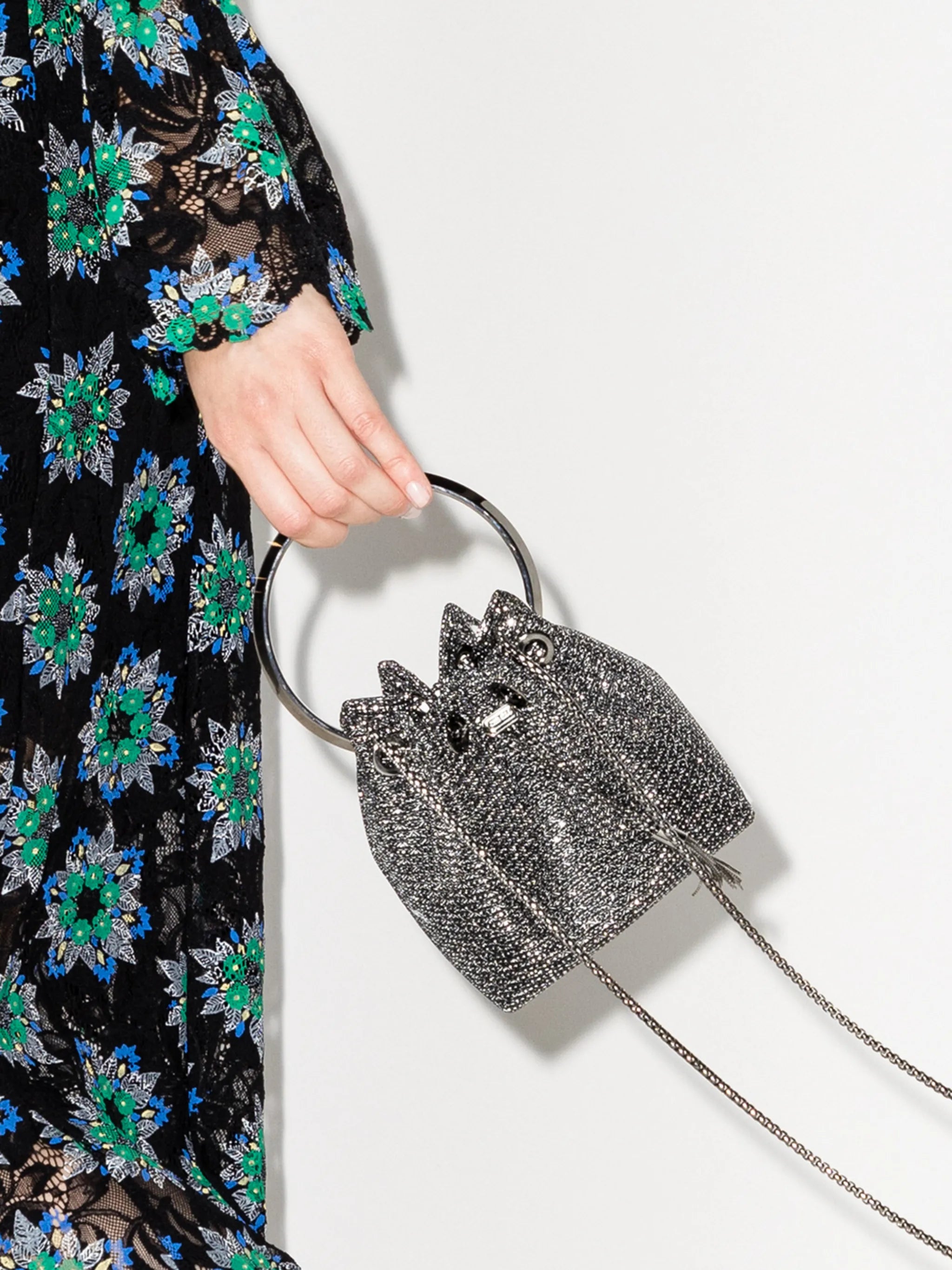 metallic Bon Bon mini bucket bag