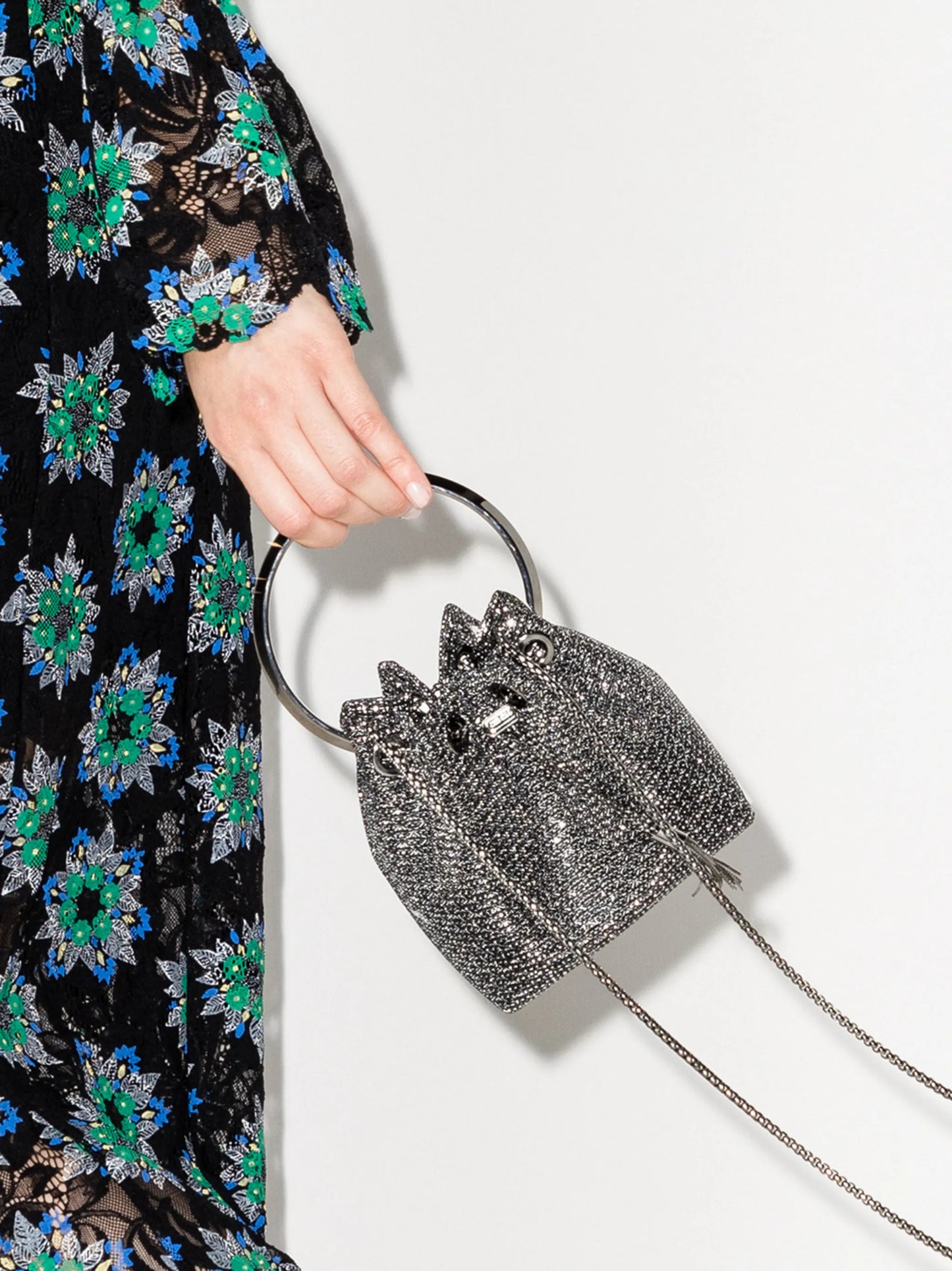 metallic Bon Bon mini bucket bag