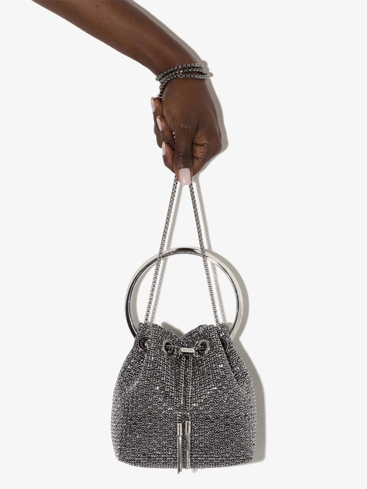 metallic Bon Bon mini bucket bag
