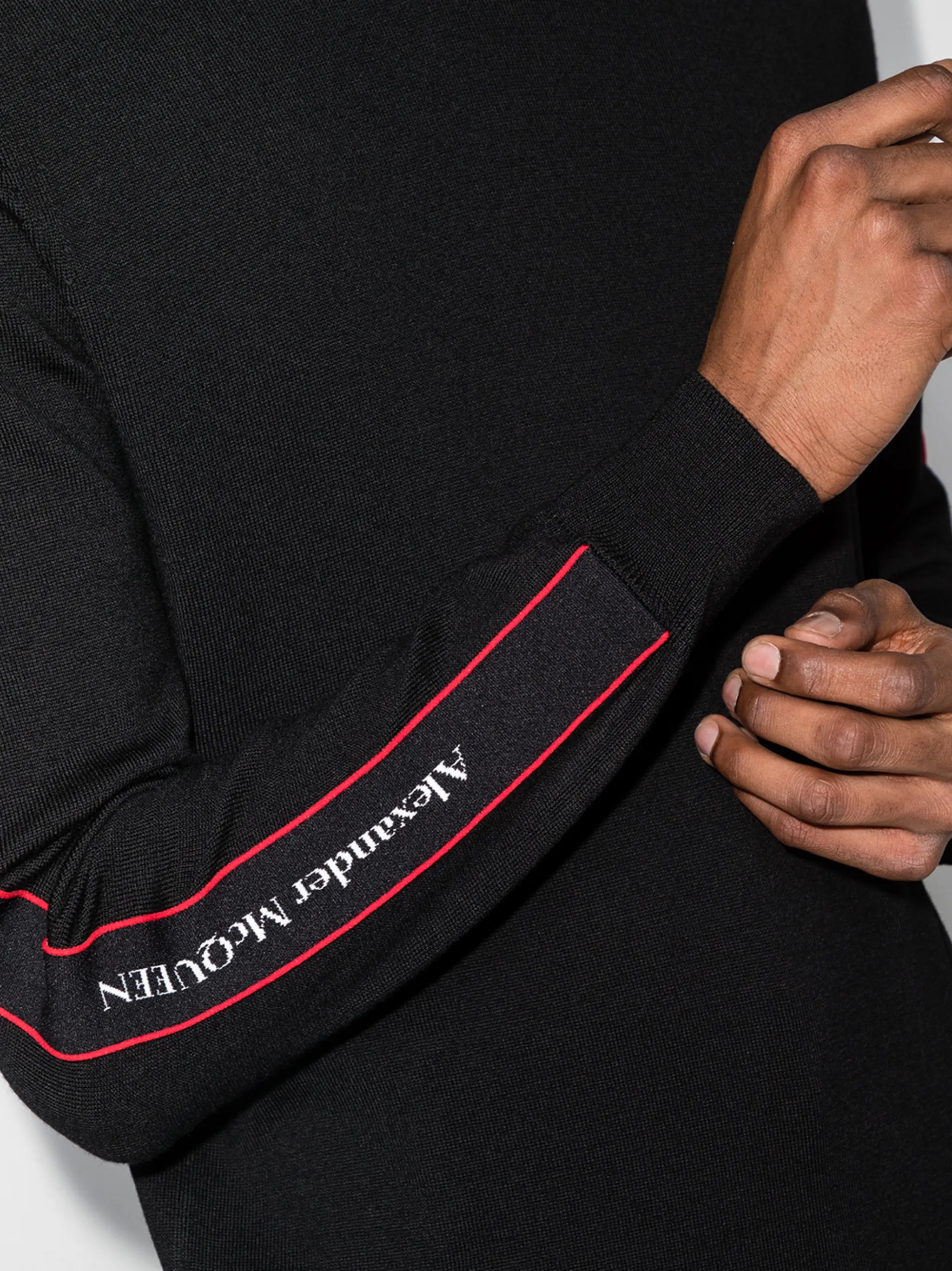 logo-tape wool jumper