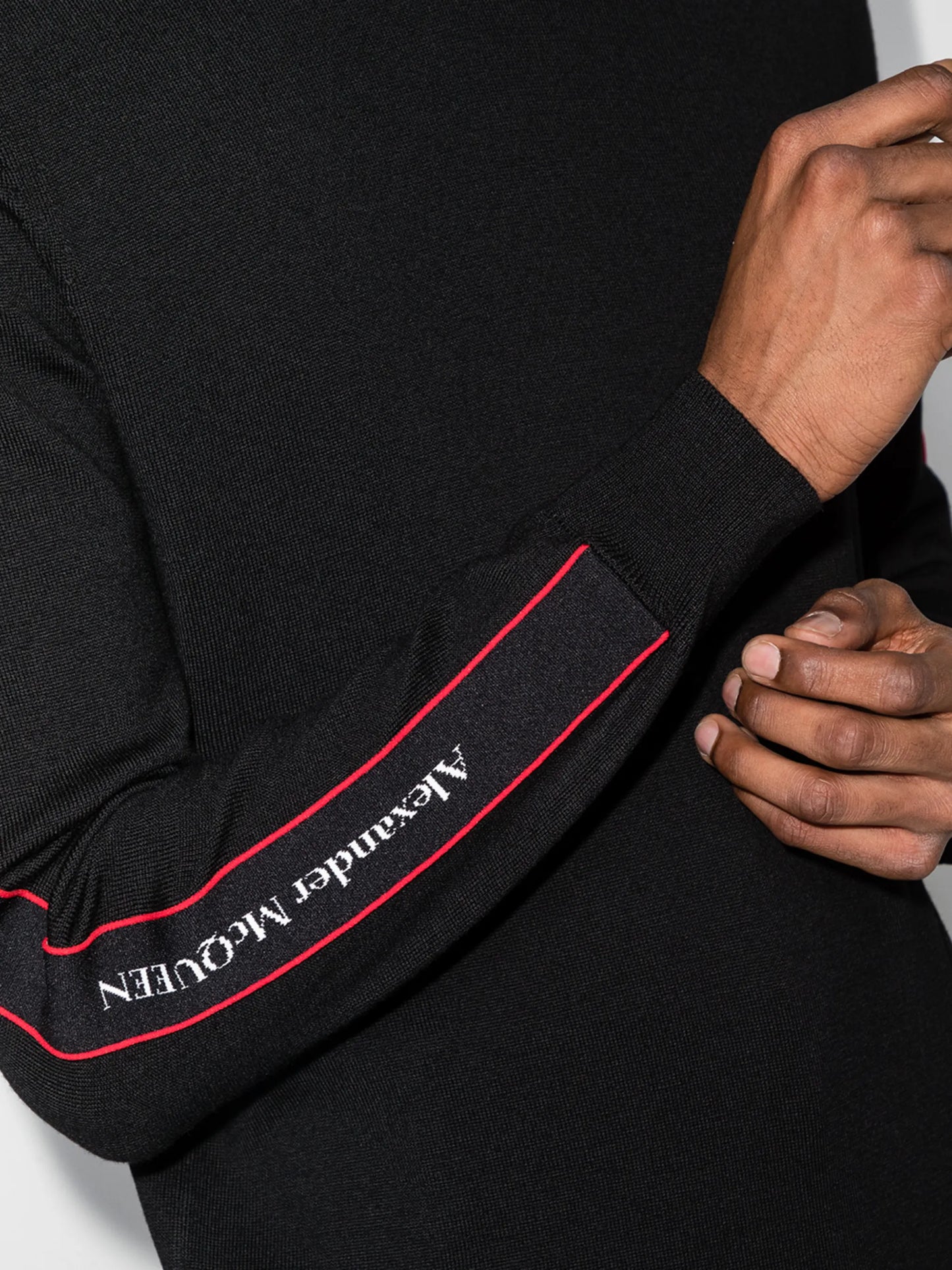 logo-tape wool jumper
