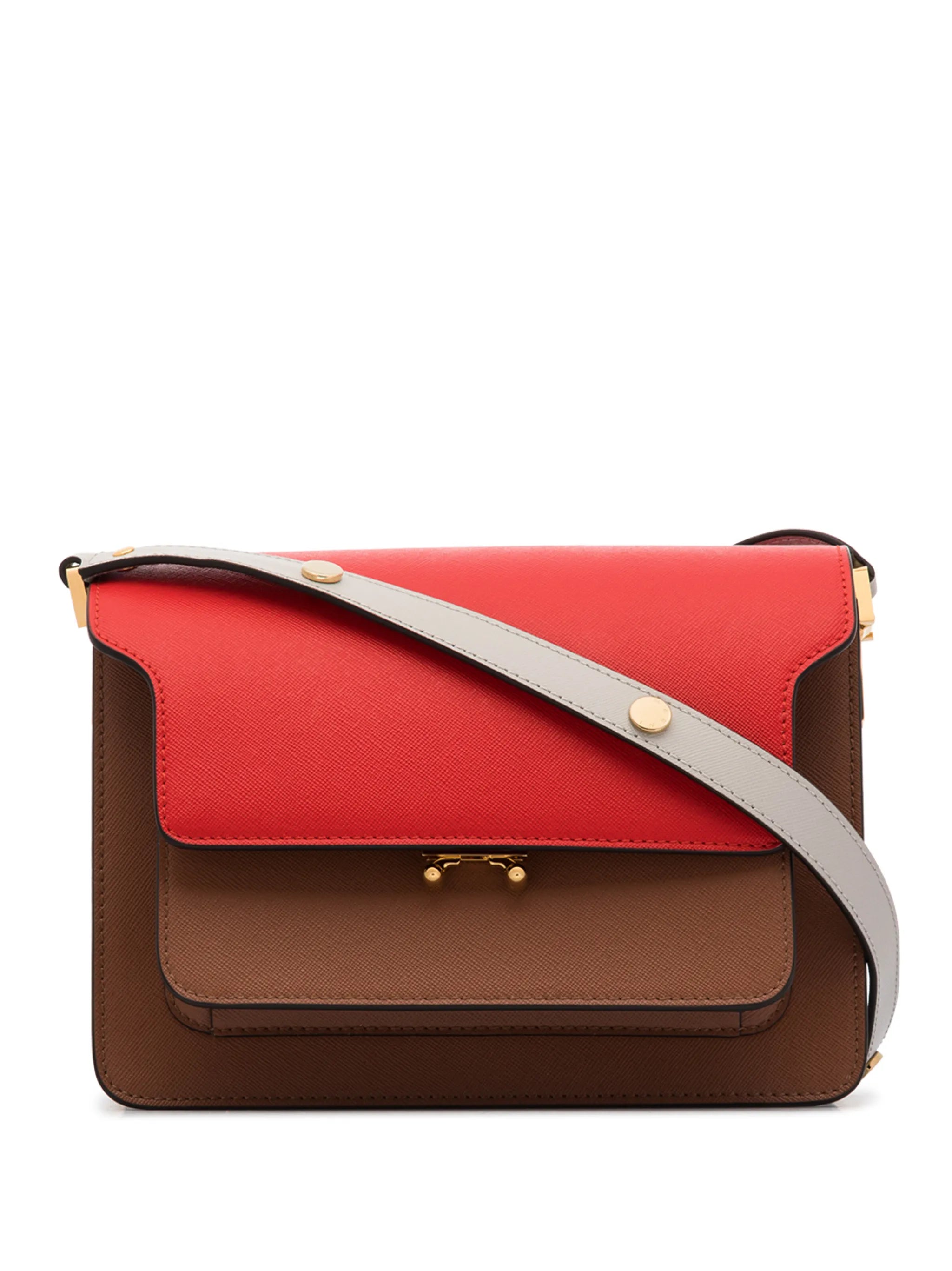 Trunk leather shoulder bag