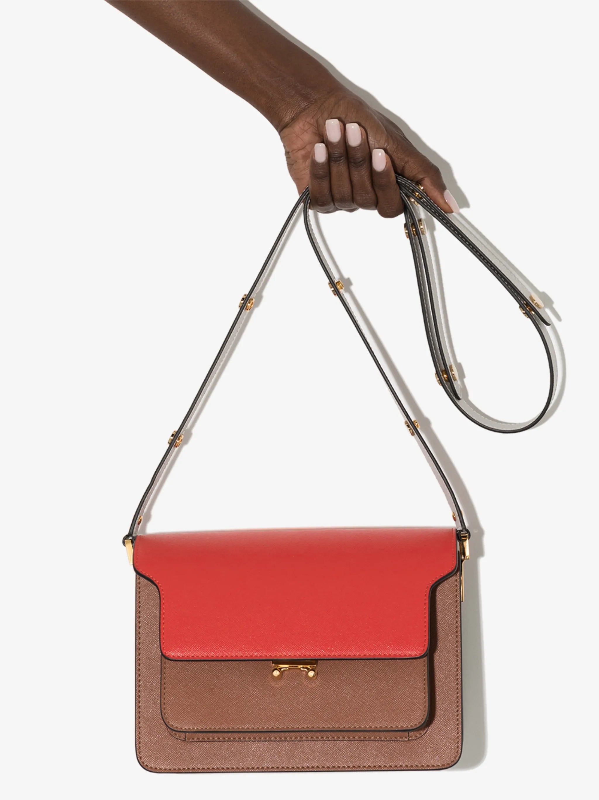 Trunk leather shoulder bag