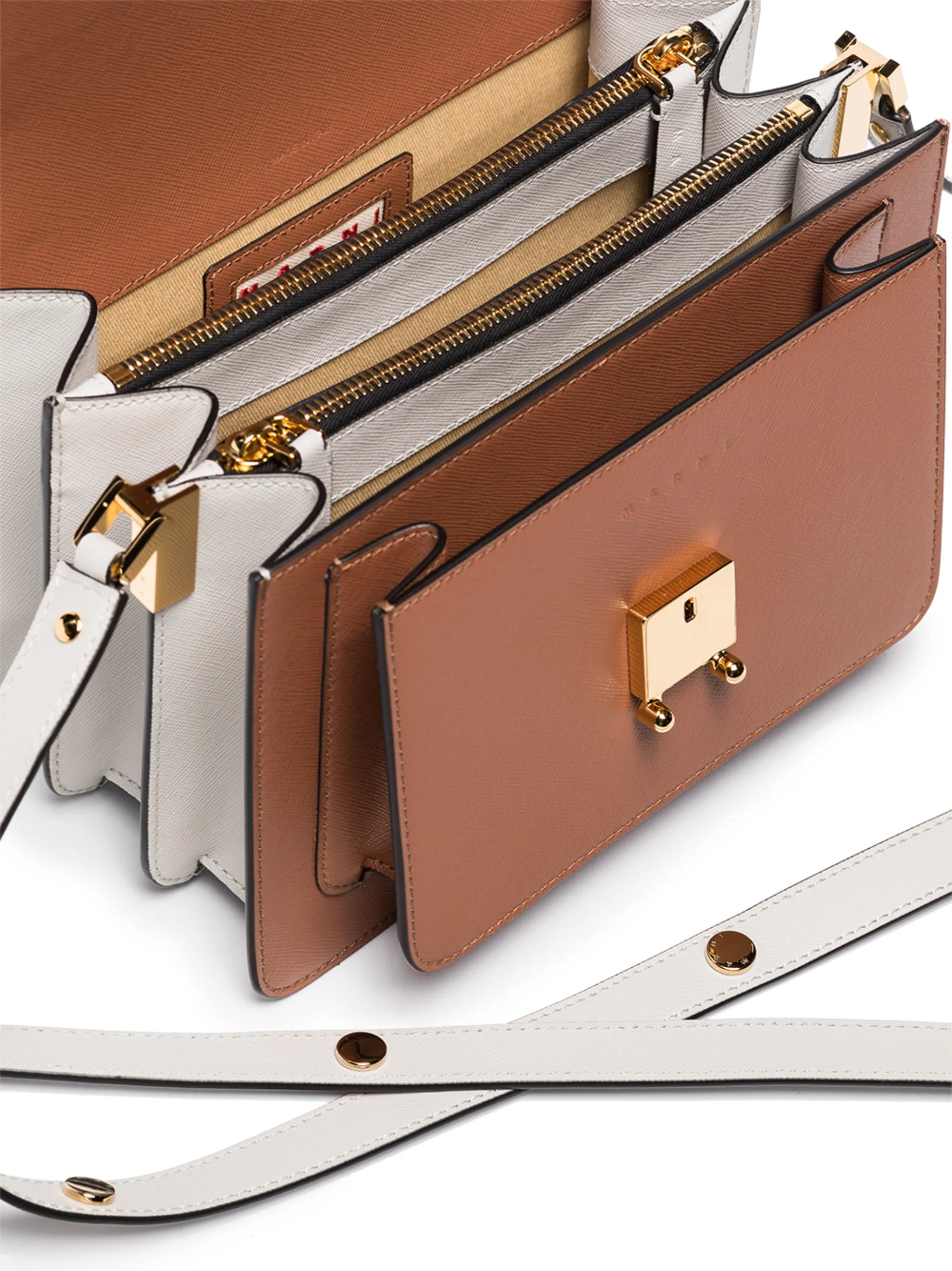Trunk leather shoulder bag