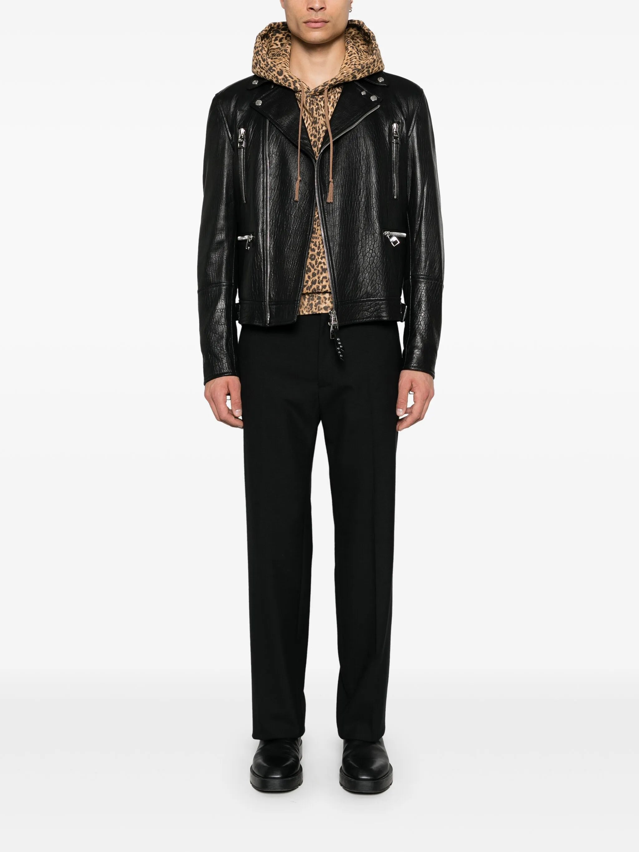 leather biker jacket