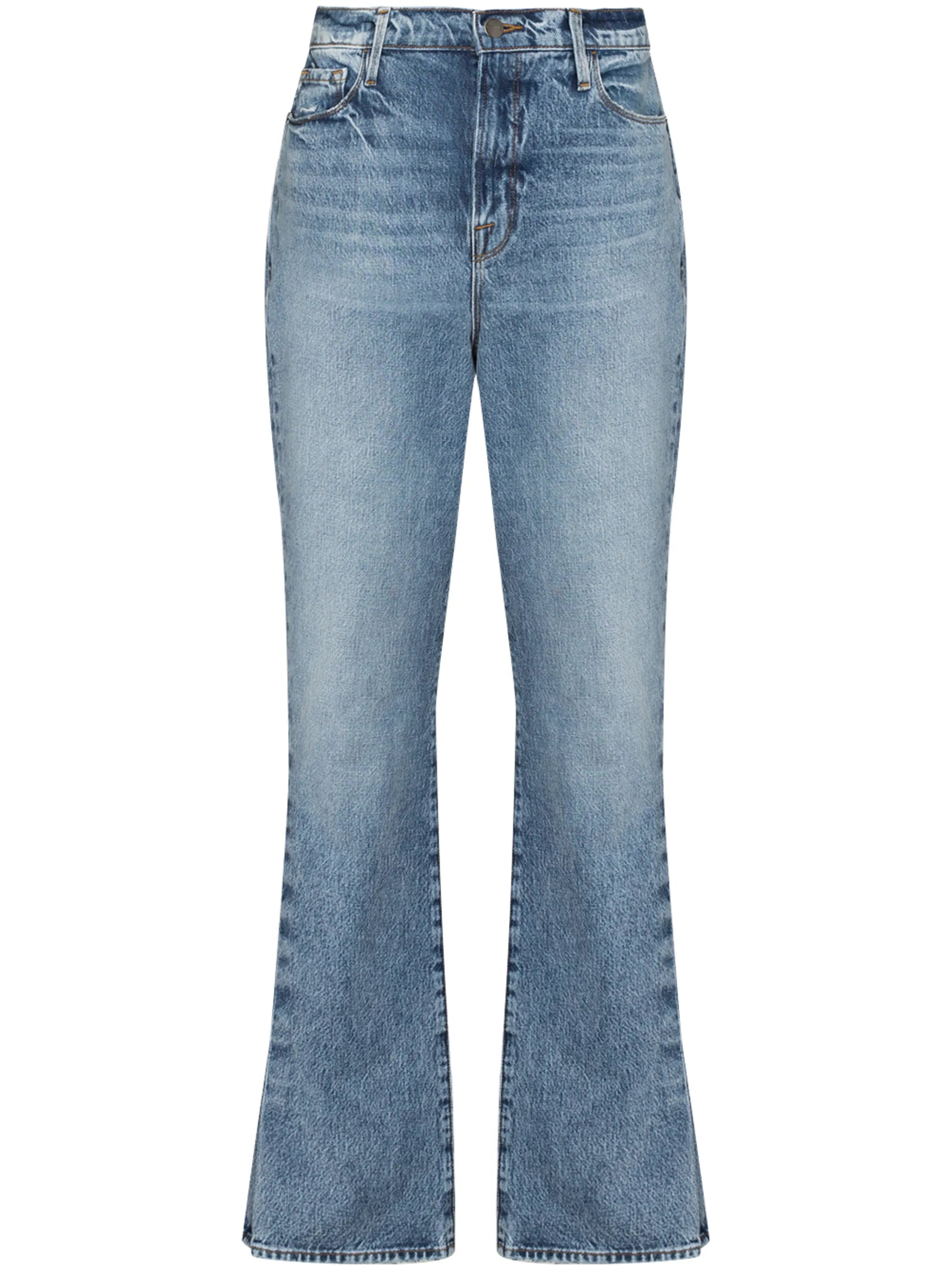 pleated-detail flared jeans