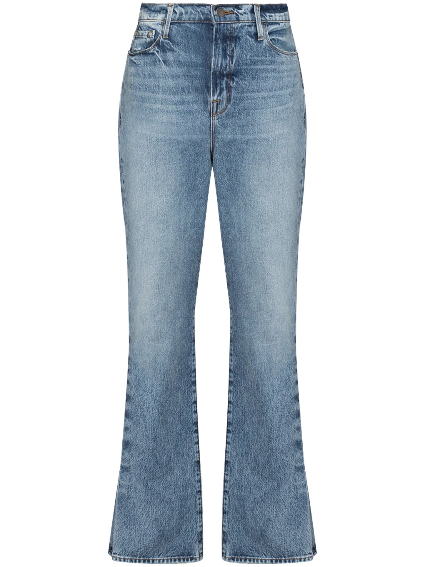 pleated-detail flared jeans