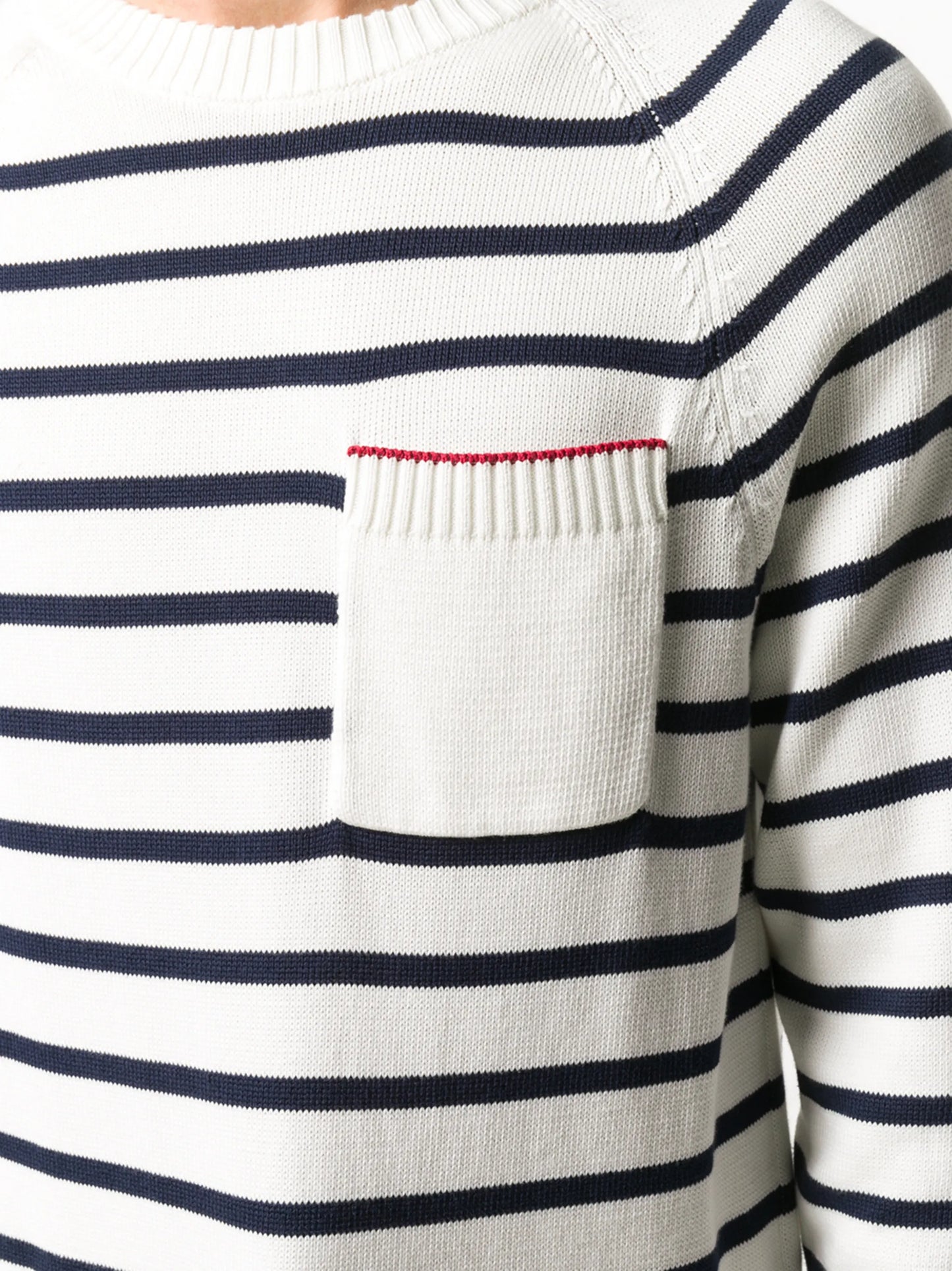 striped patch-pocket sweater