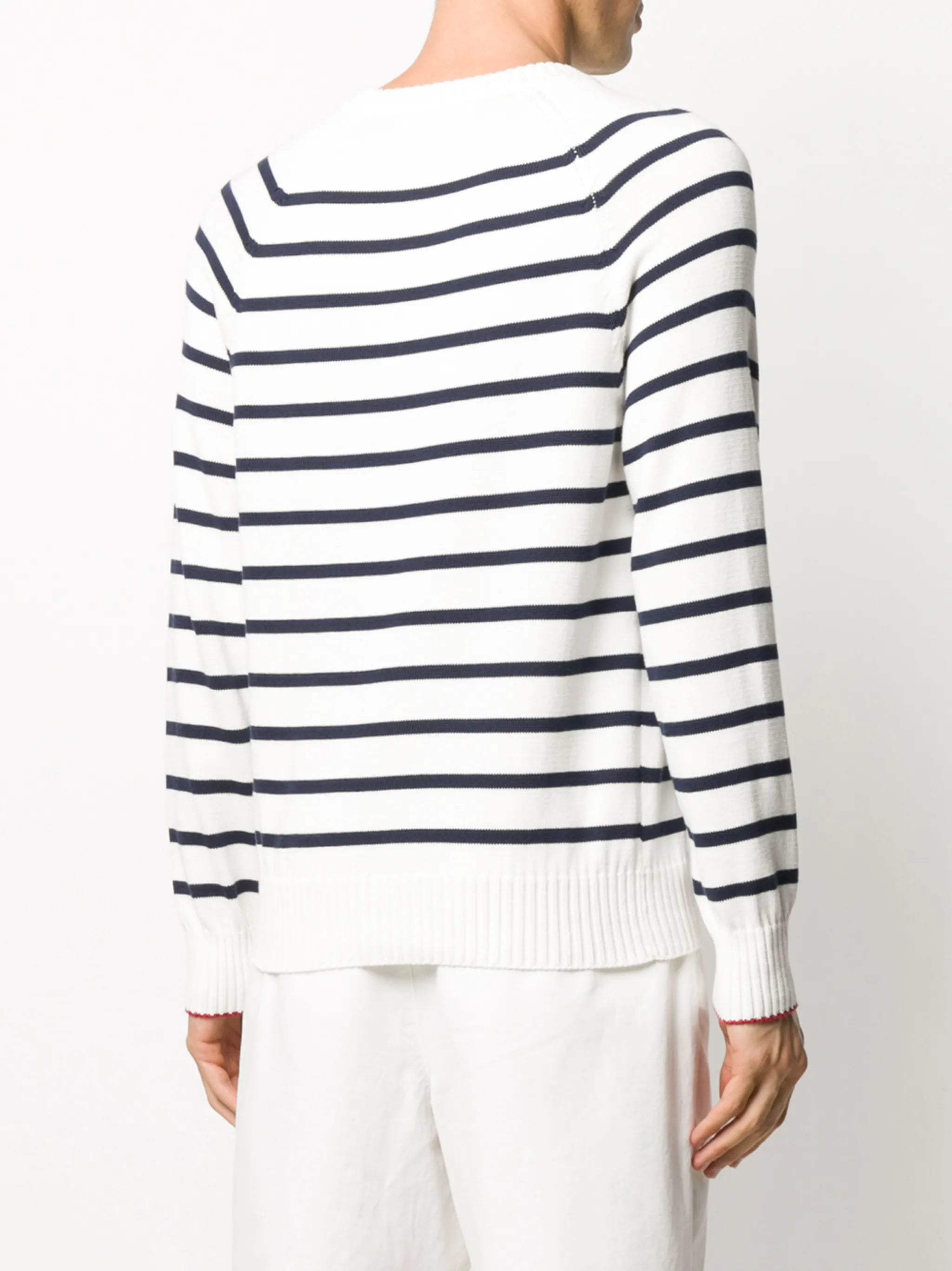 striped patch-pocket sweater