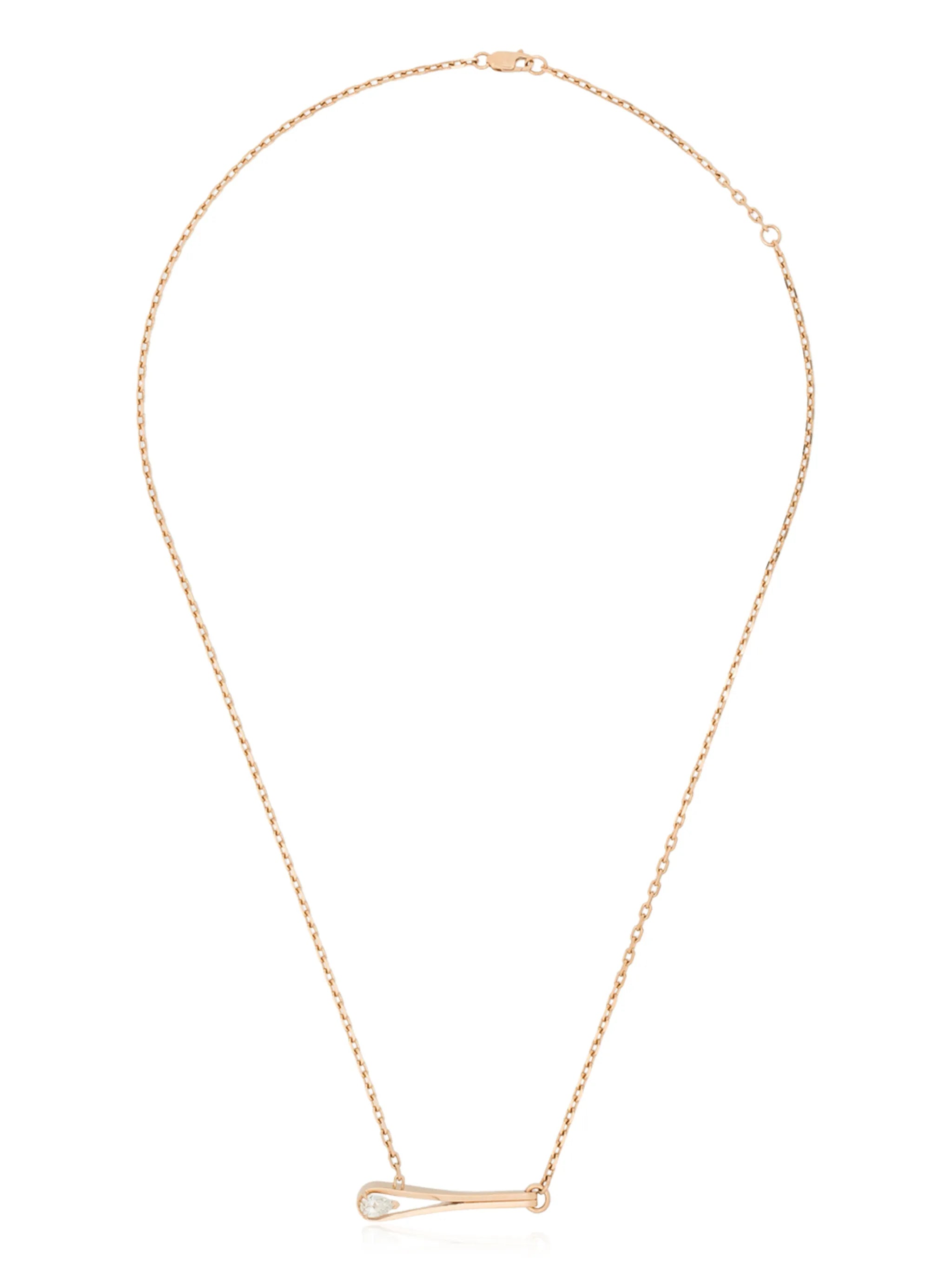 18kt rose gold diamond pendant necklace