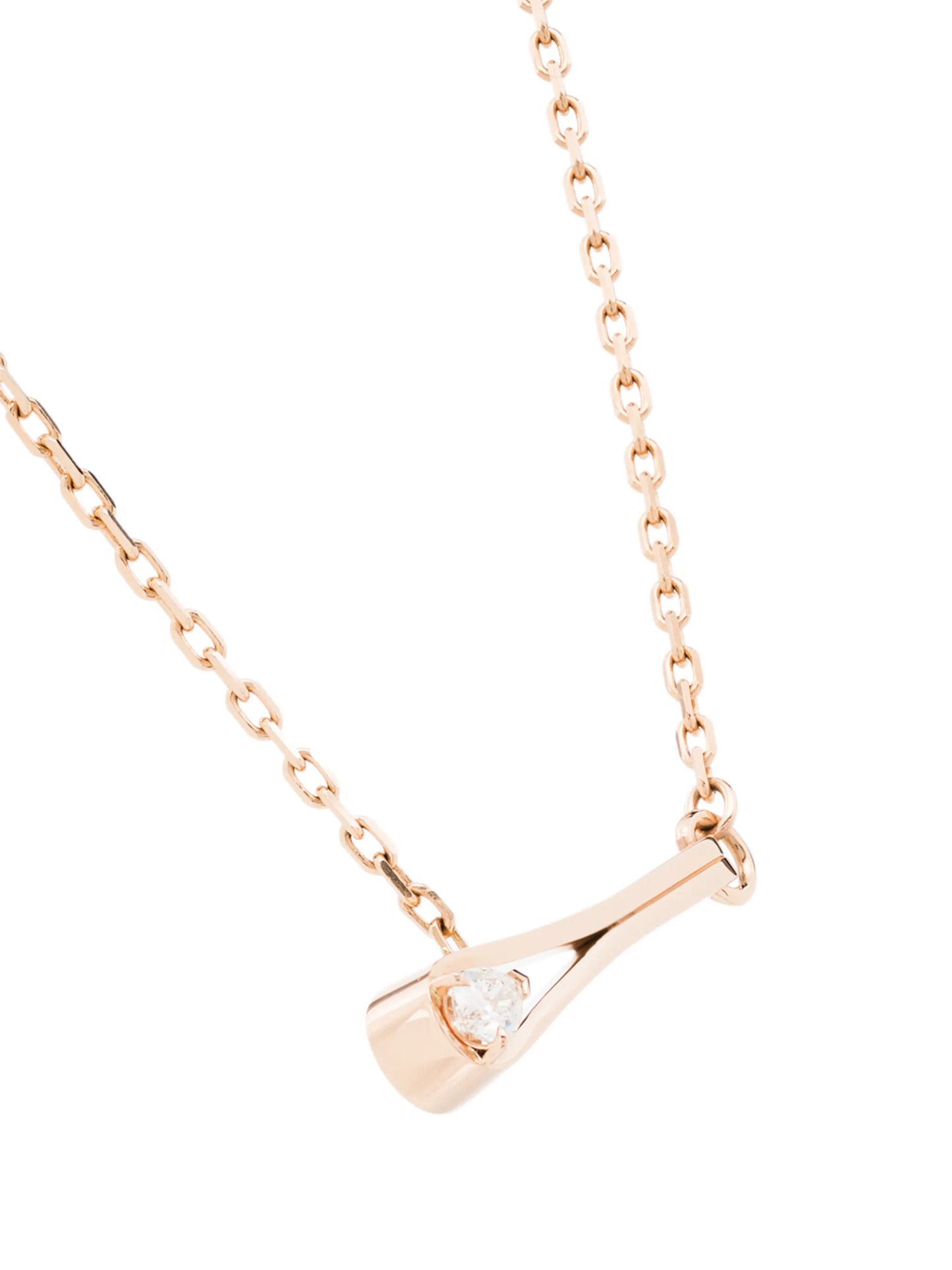 18kt rose gold diamond pendant necklace