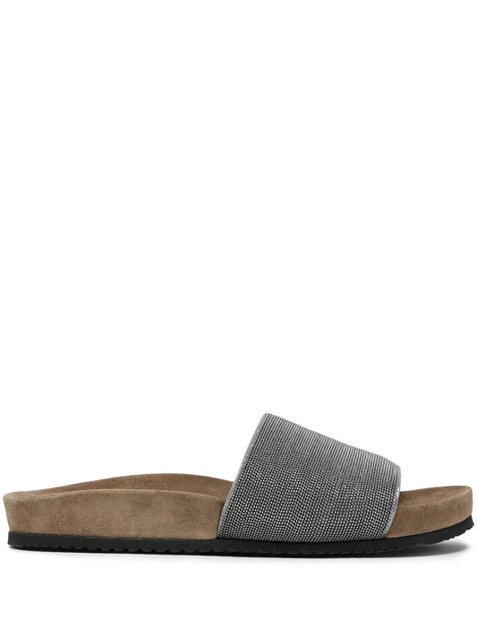 monili-embroidered band slides