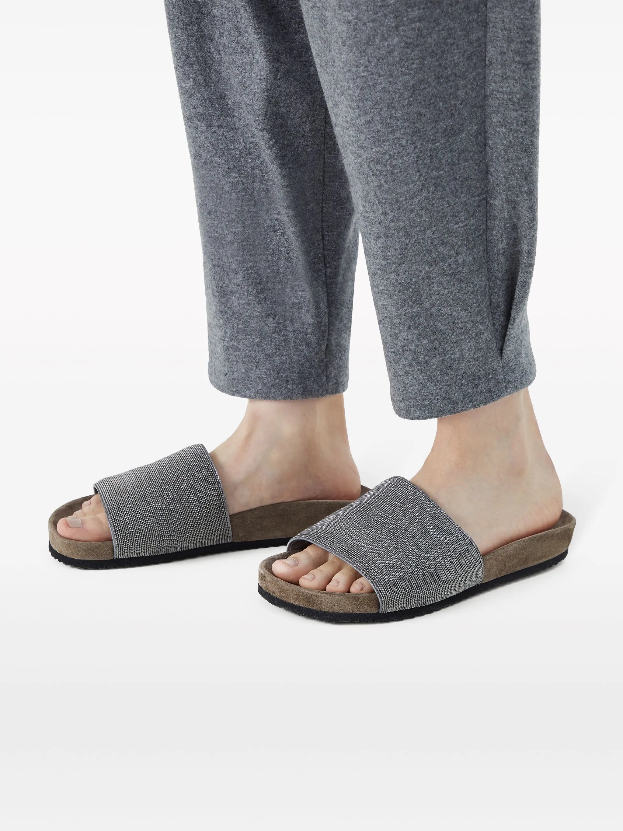 monili-embroidered band slides