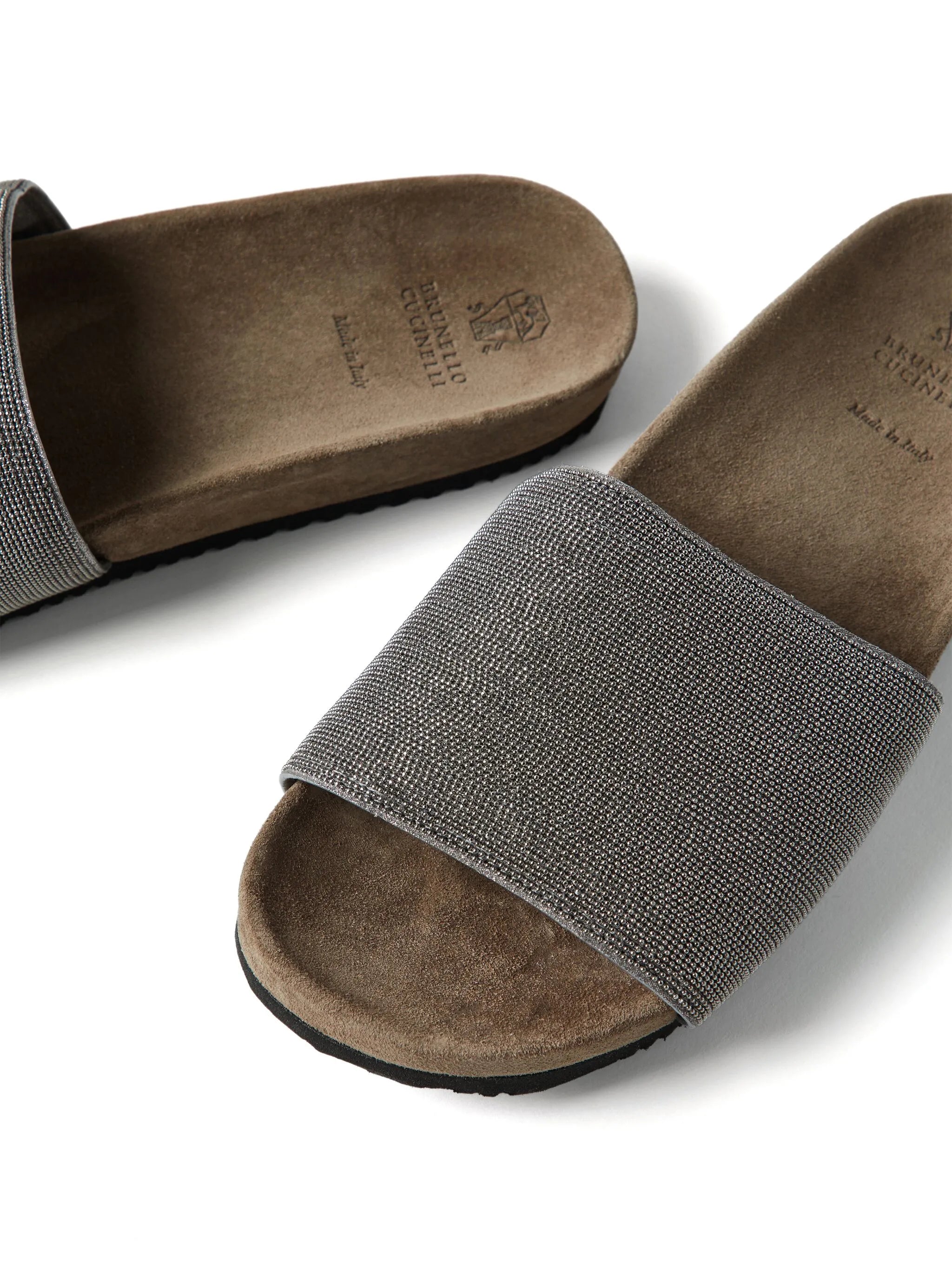monili-embroidered band slides
