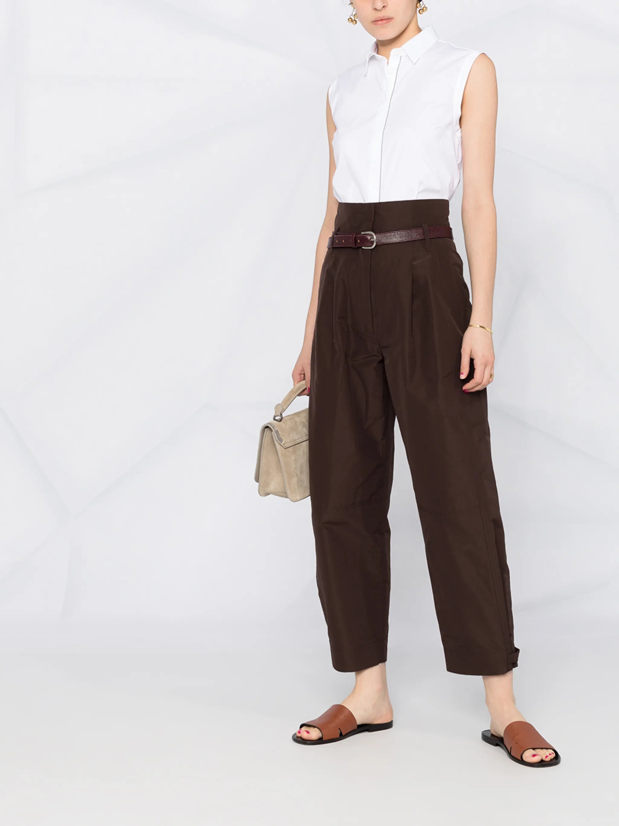 sleeveless button-down shirt