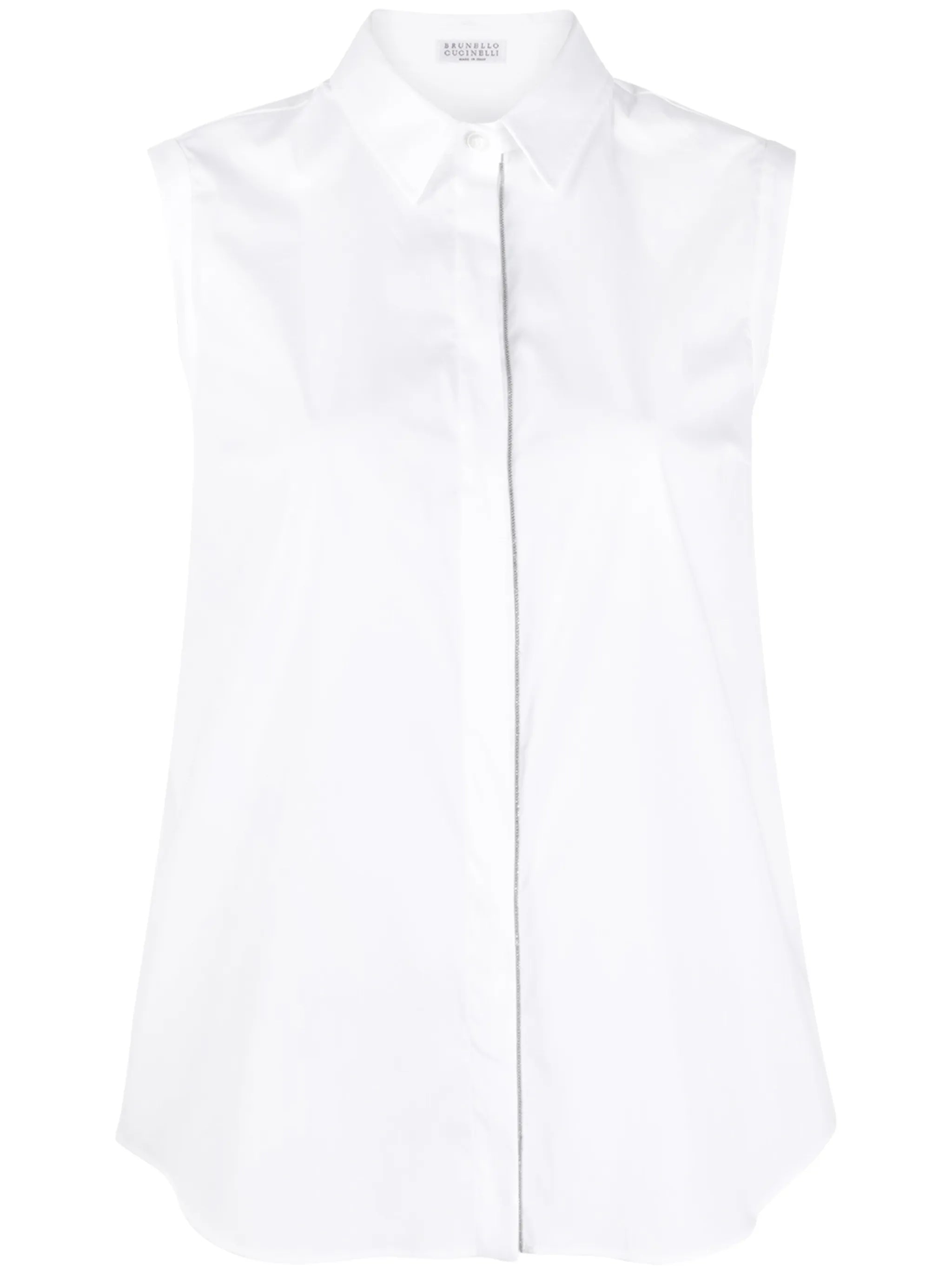 sleeveless button-down shirt