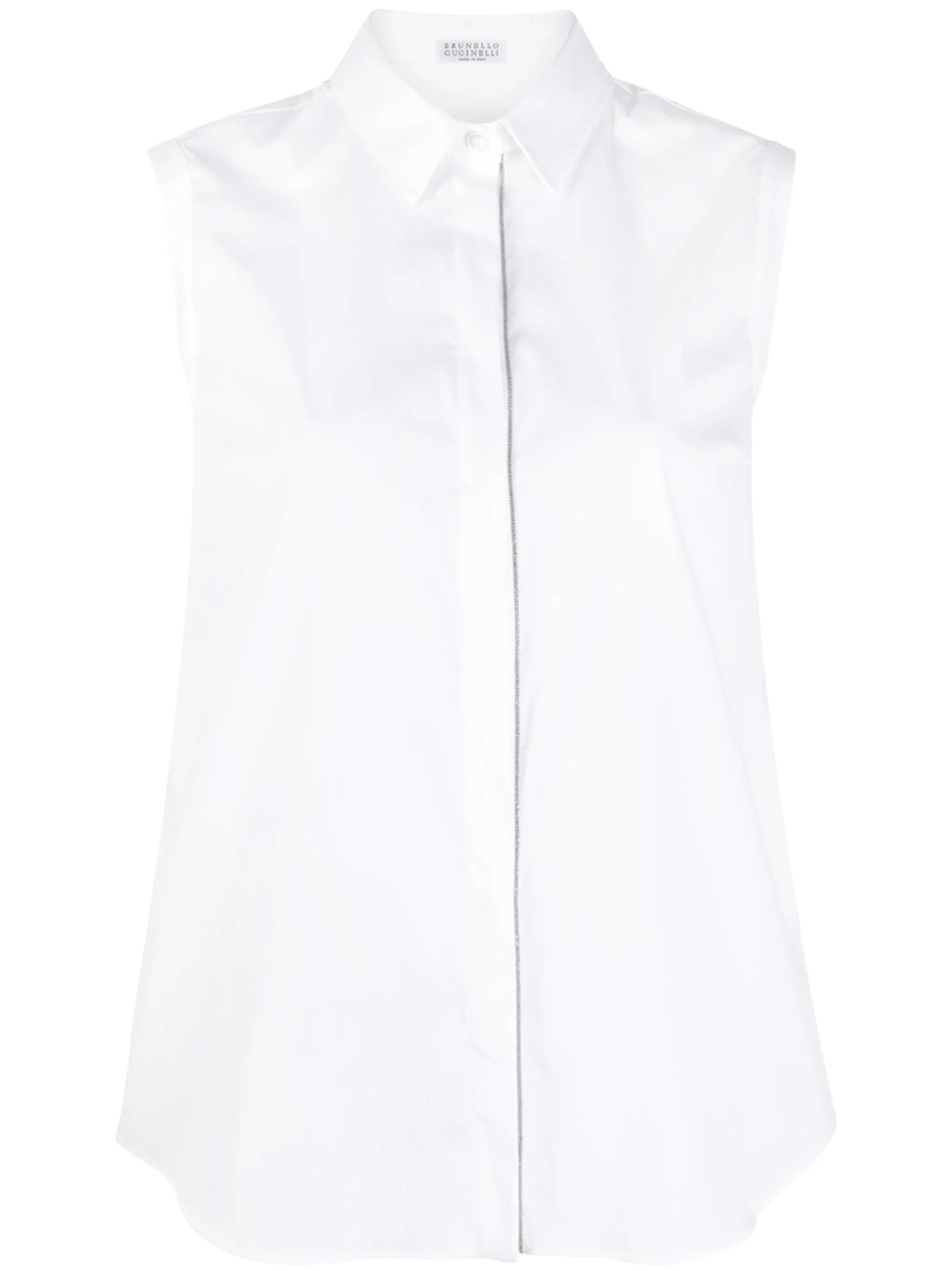 sleeveless button-down shirt