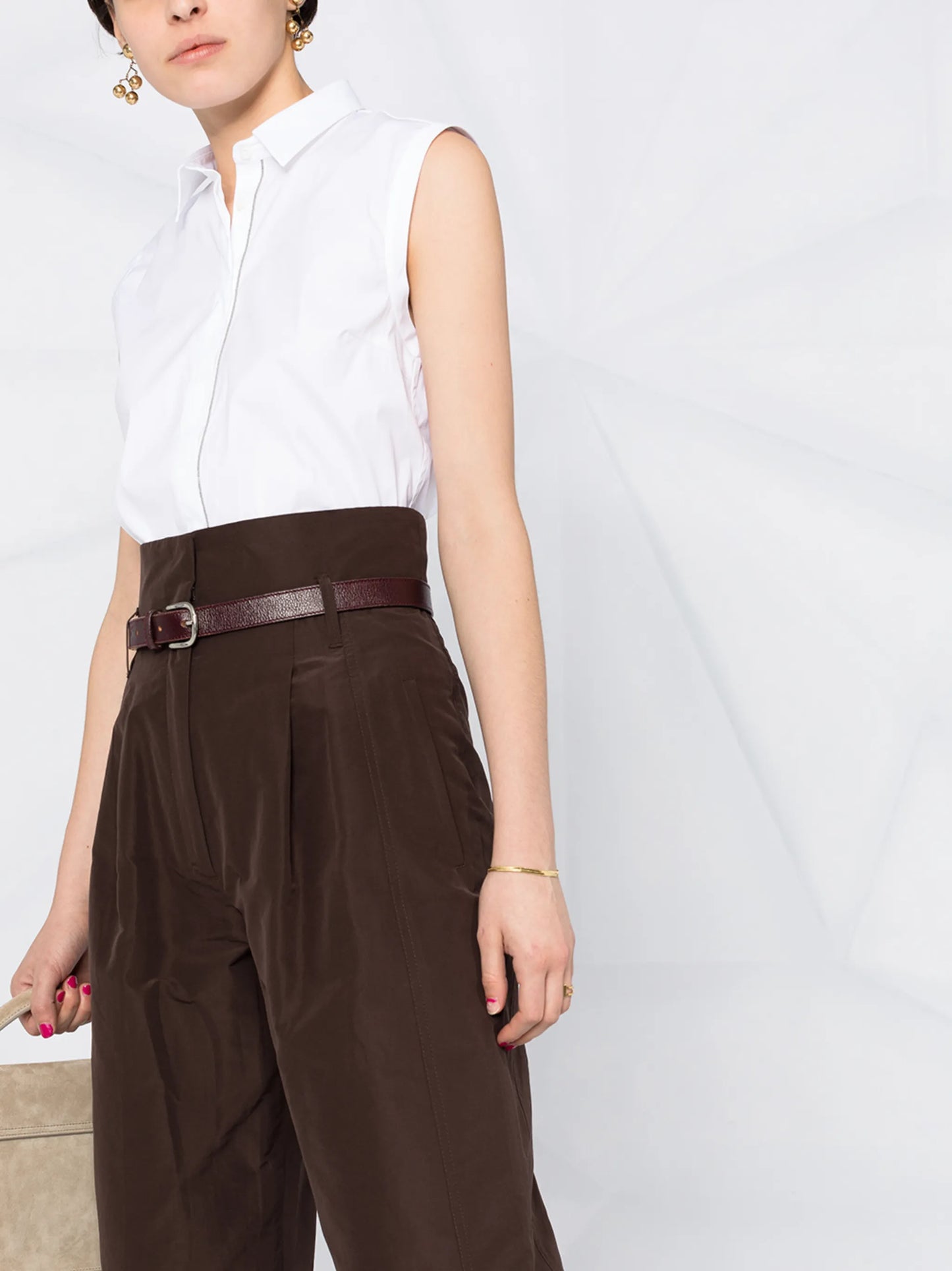 sleeveless button-down shirt