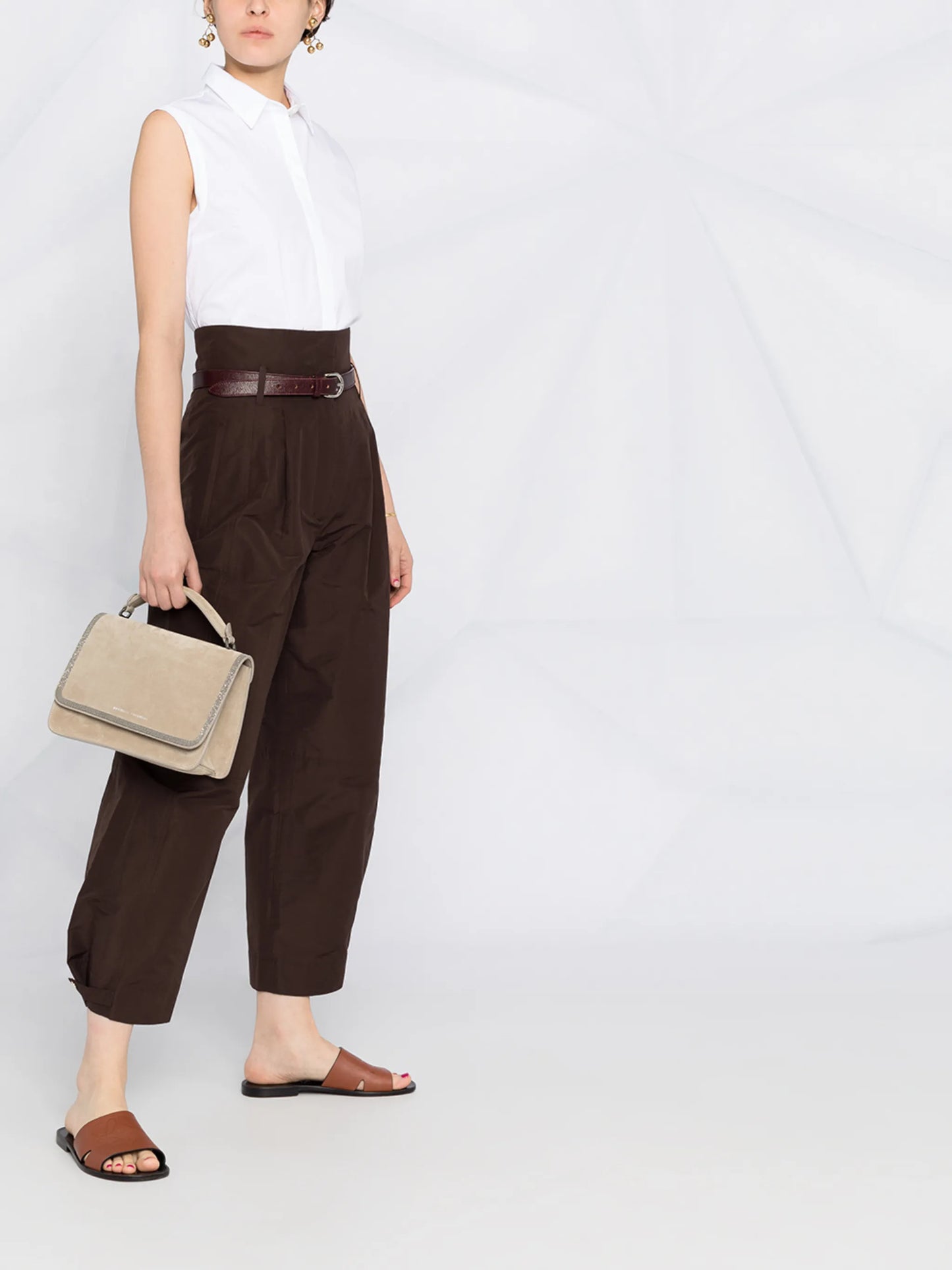 sleeveless button-down shirt