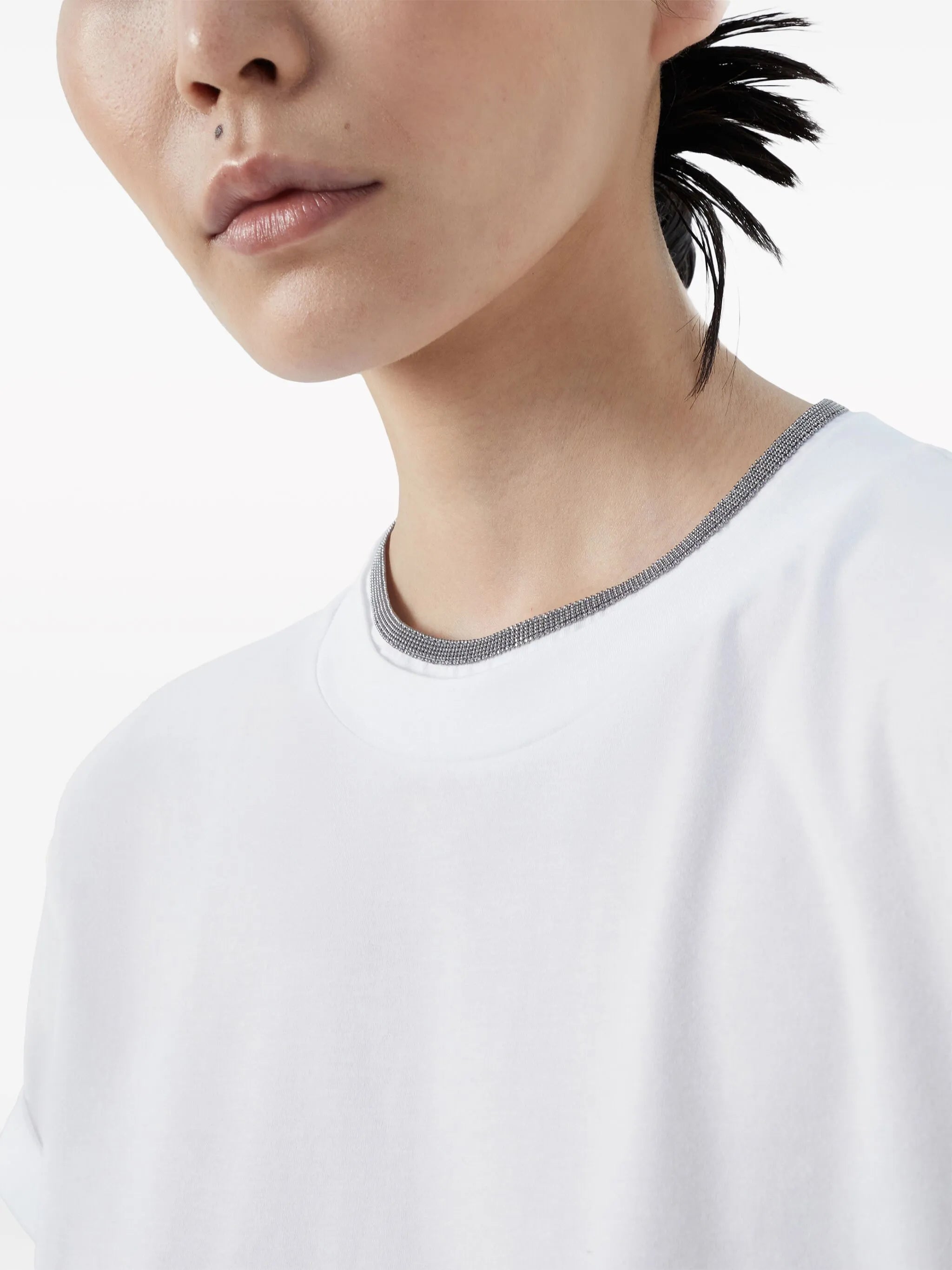contrast-trim T-shirt
