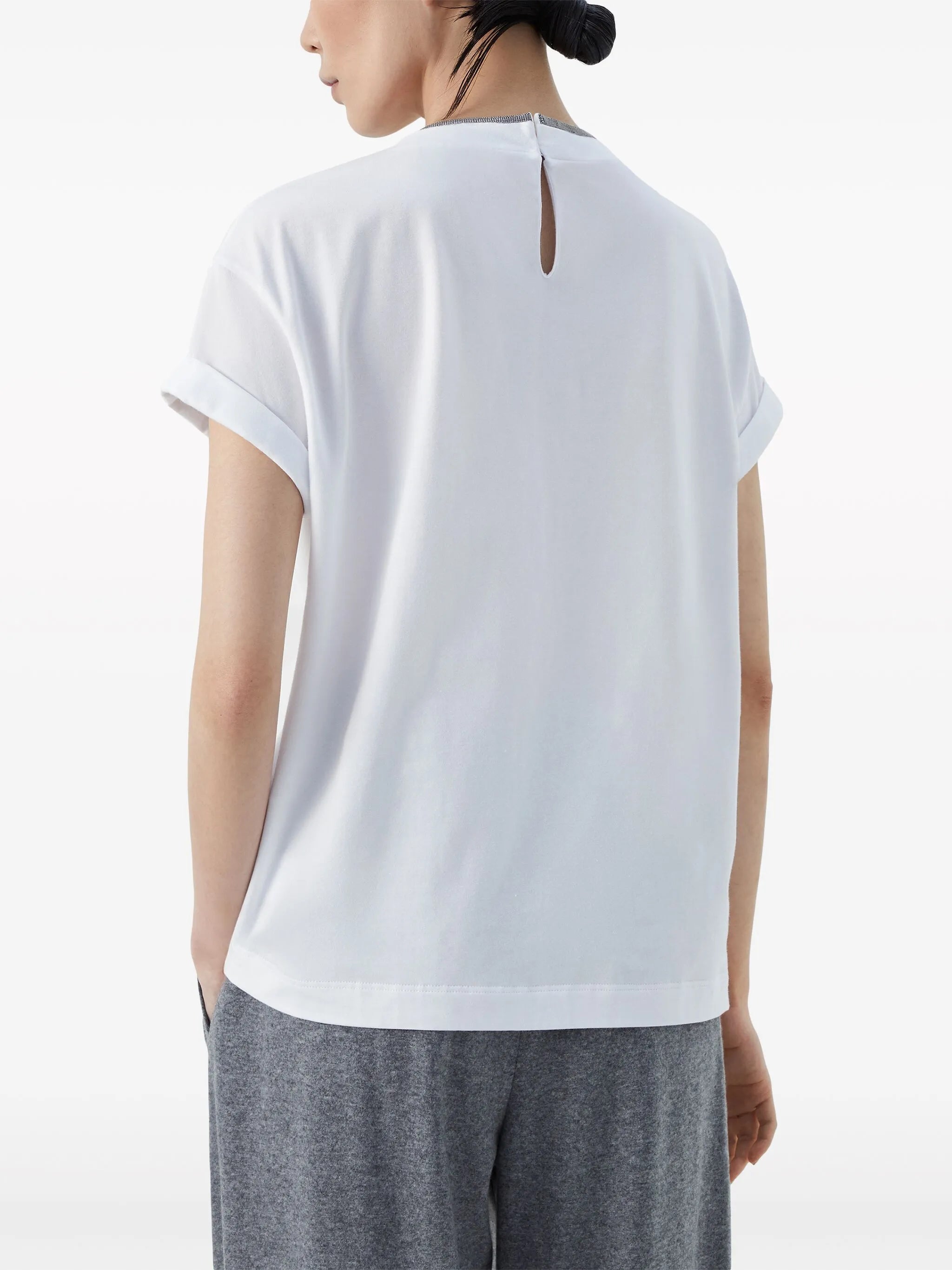 contrast-trim T-shirt
