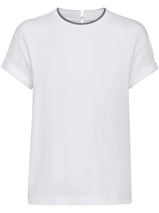 contrast-trim T-shirt