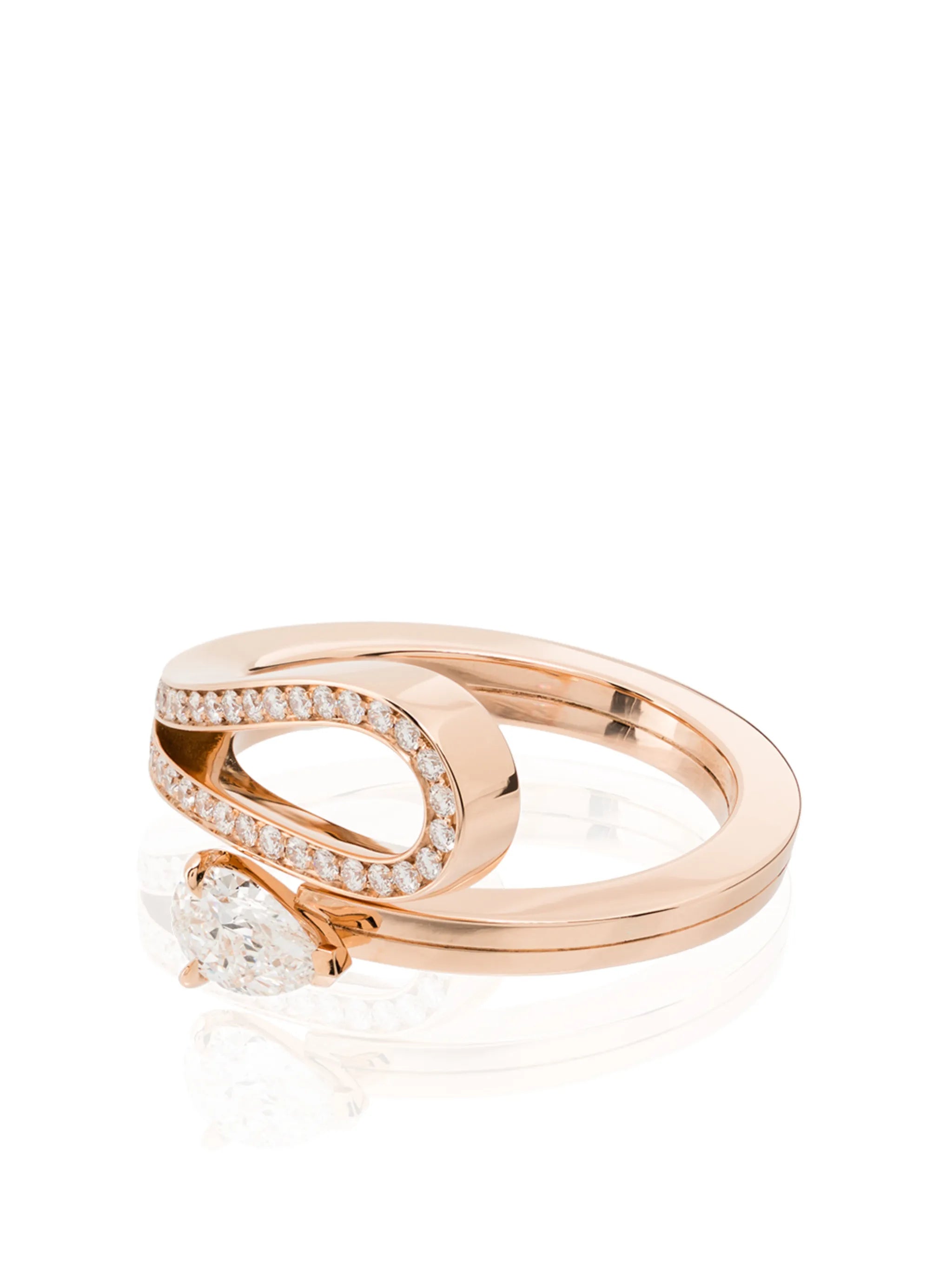 18kt rose gold Serti Inversé diamond ring