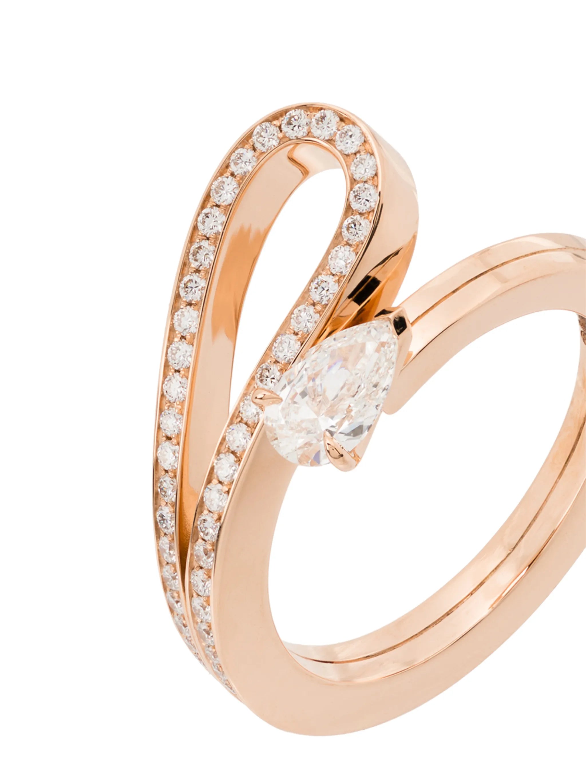 18kt rose gold Serti Inversé diamond ring