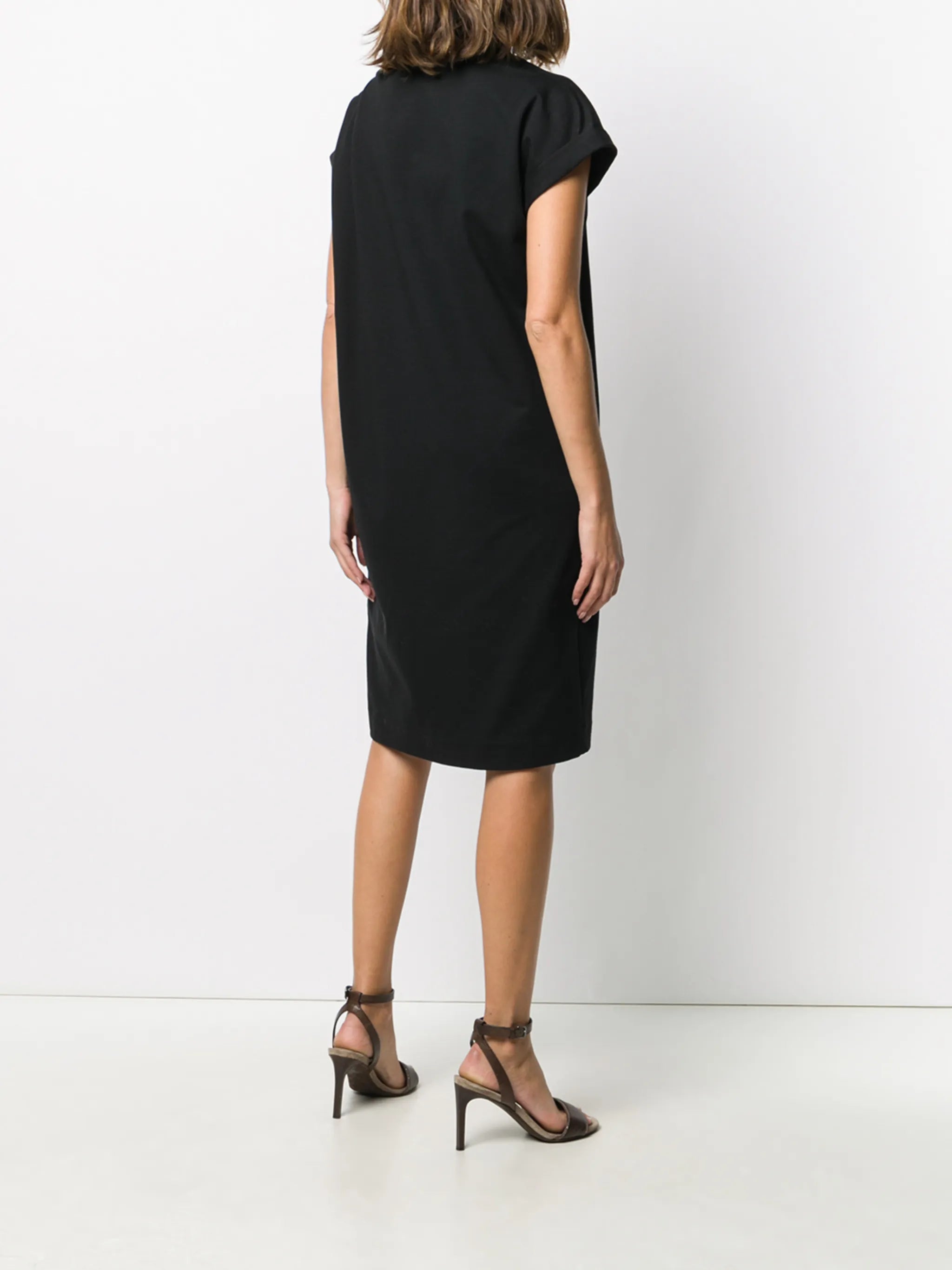 slash neck T-shirt dress