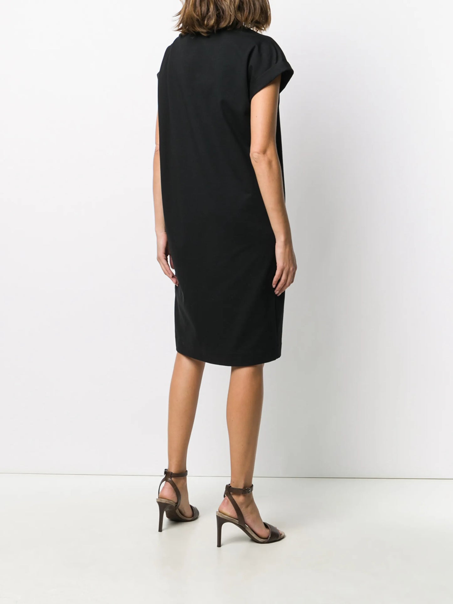 slash neck T-shirt dress